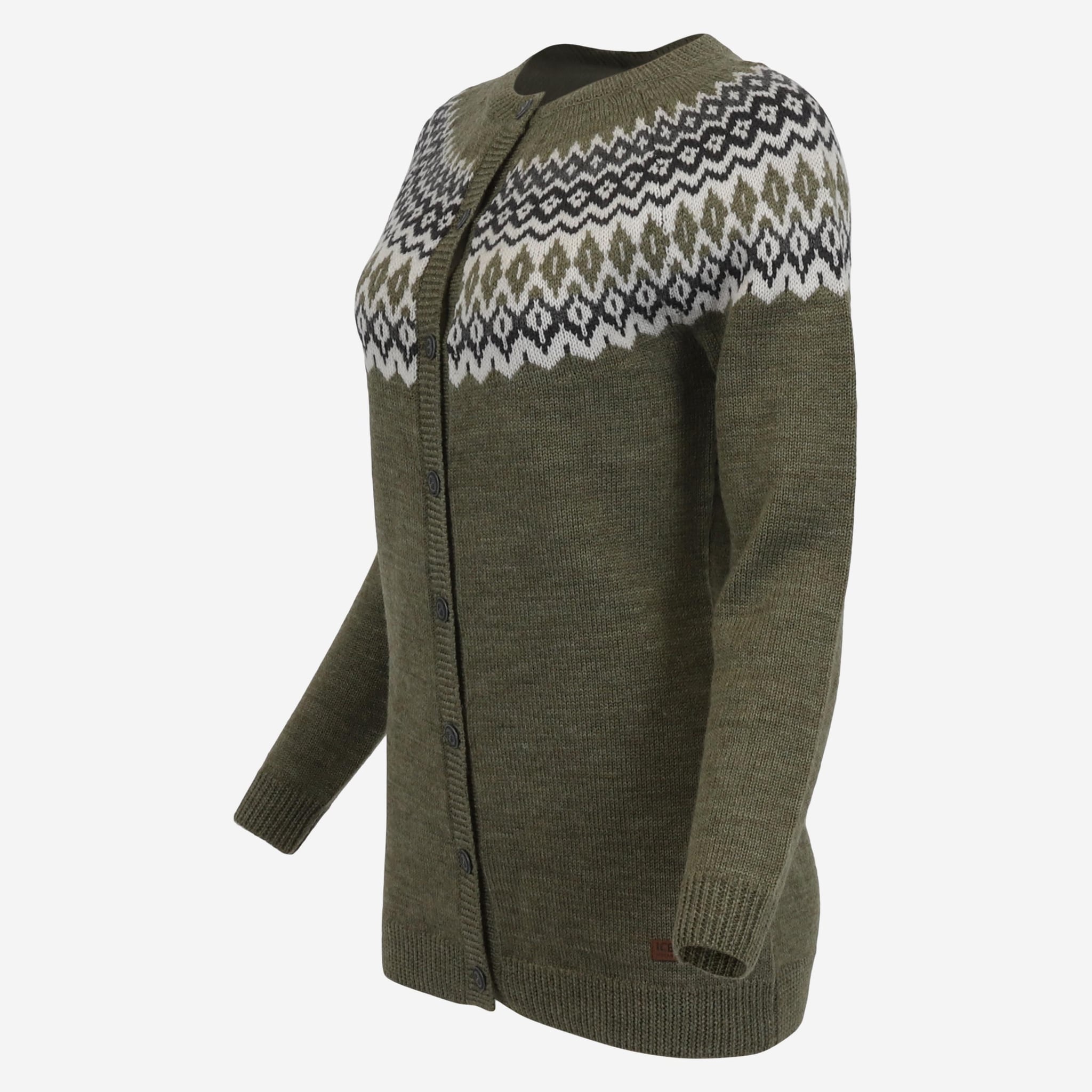 ÁSTHILDUR síð hneppt merino ullarpeysa