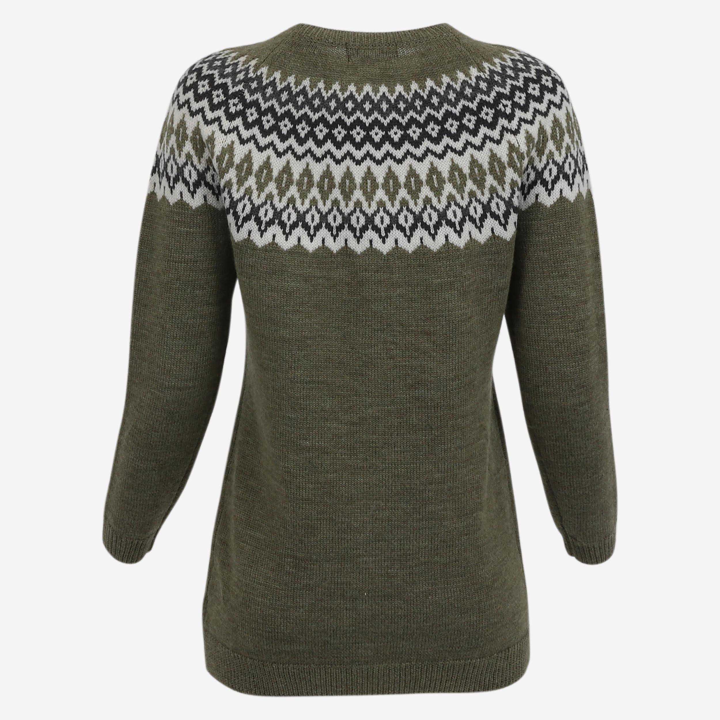 ÁSTHILDUR síð hneppt merino ullarpeysa