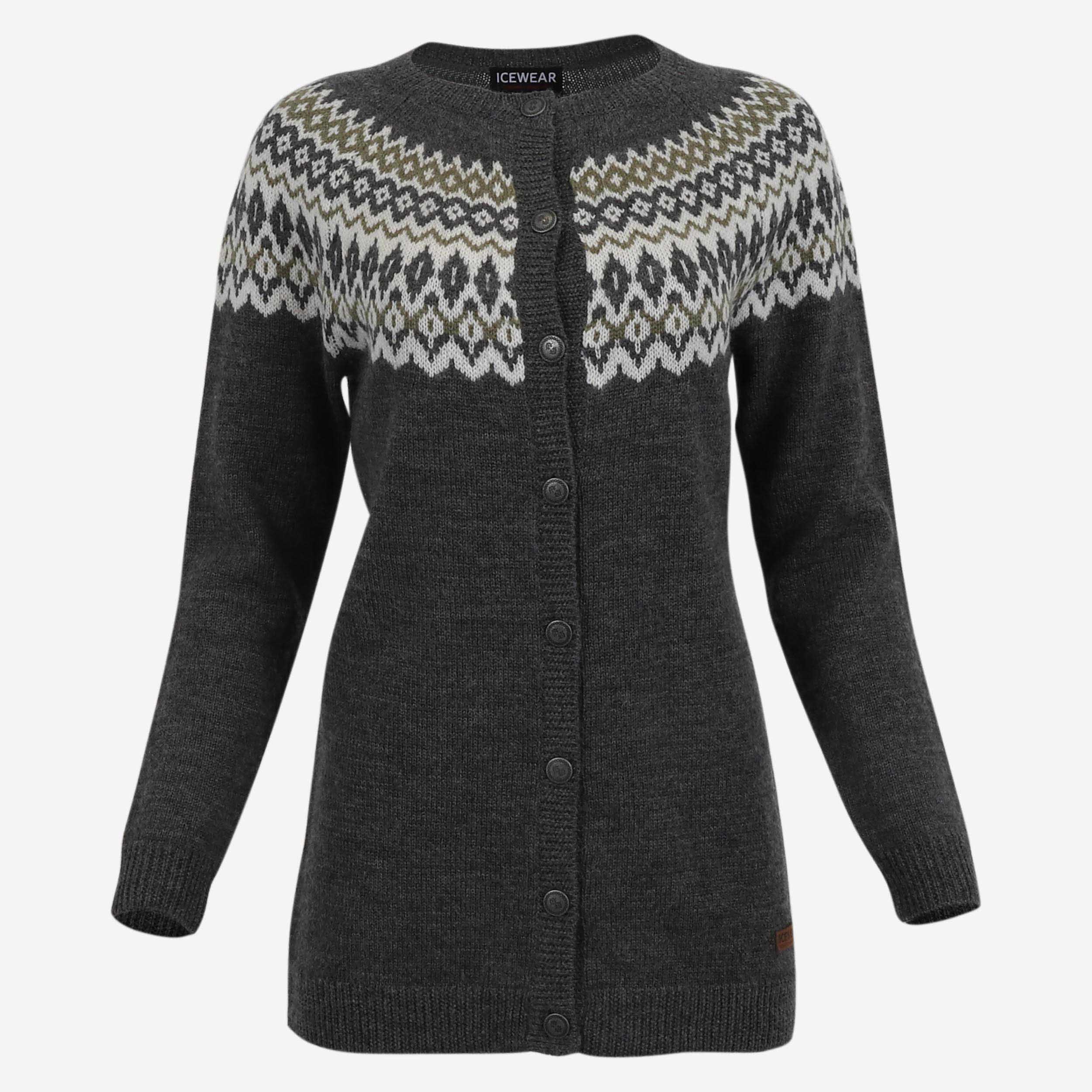 Ásthildur buttoned merino long sweater