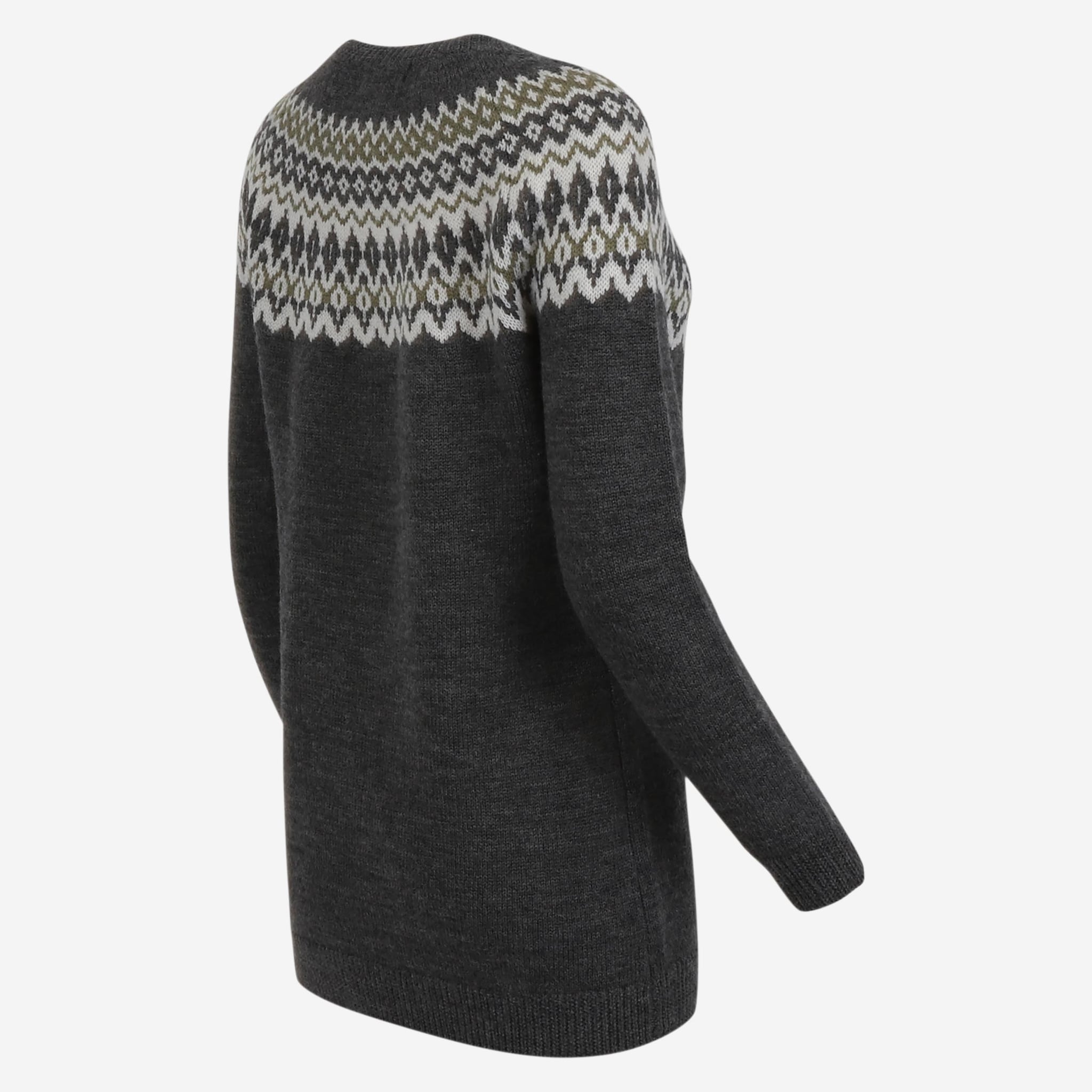 ÁSTHILDUR síð hneppt merino ullarpeysa