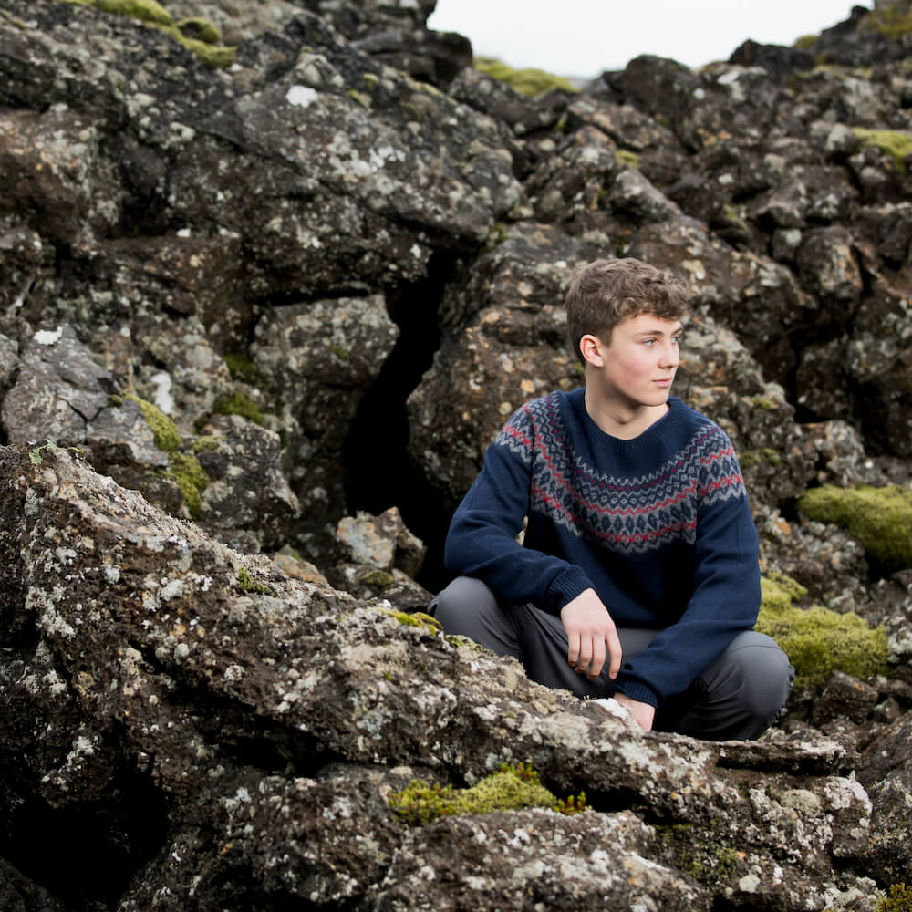 Ástmar merino mens Nordic knit sweater