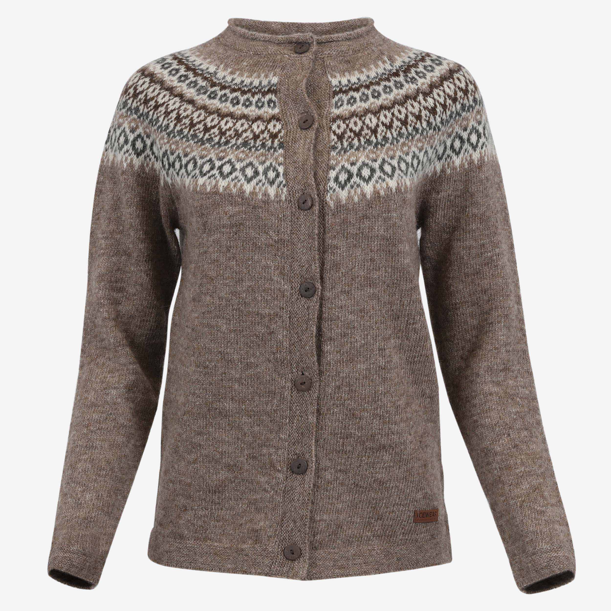 Fagradalsfjall women´s wool icelandic pattern cardigan