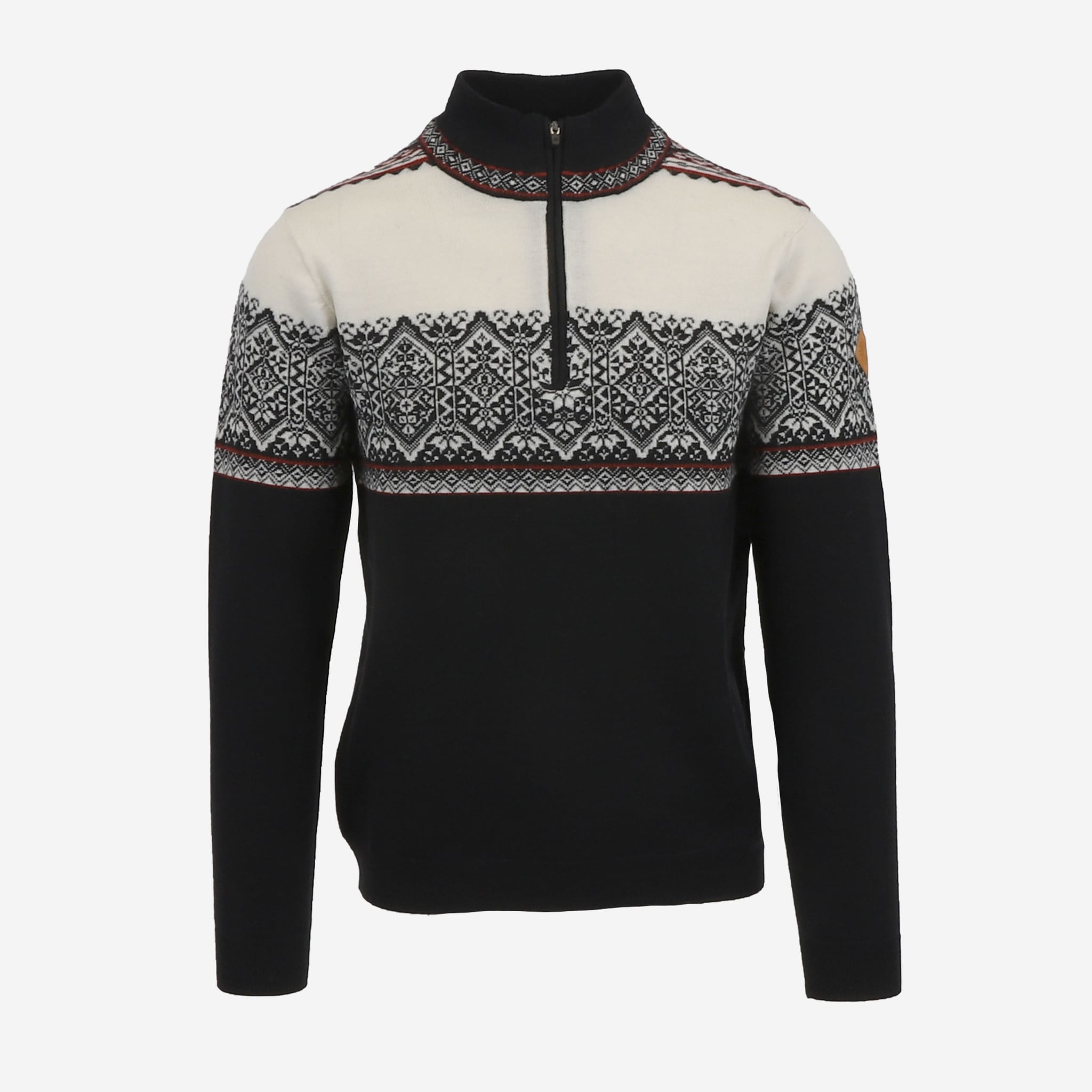 HAMAR hálfrennd merino peysa með norsku mynstri