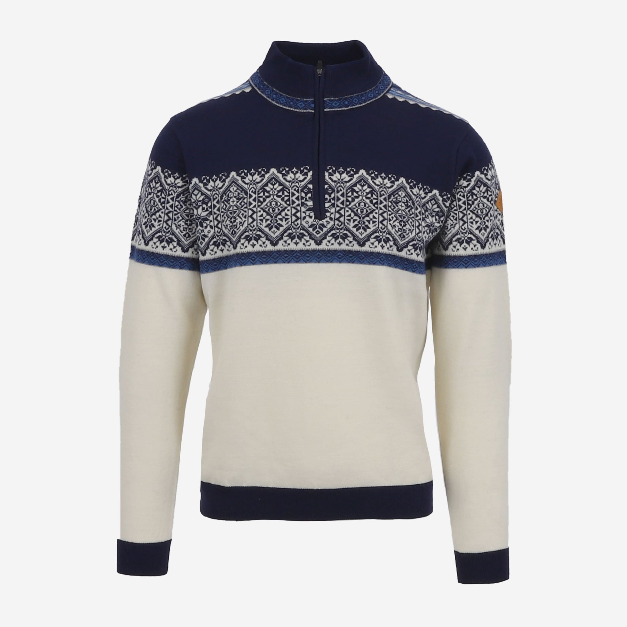 HAMAR hálfrennd merino peysa með norsku mynstri