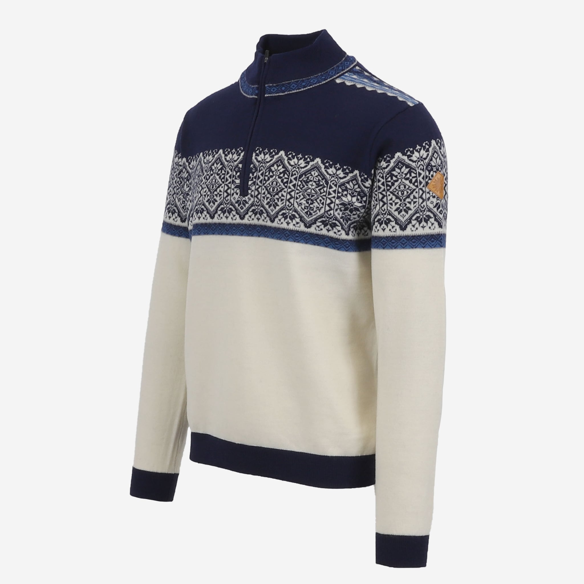 HAMAR hálfrennd merino peysa með norsku mynstri