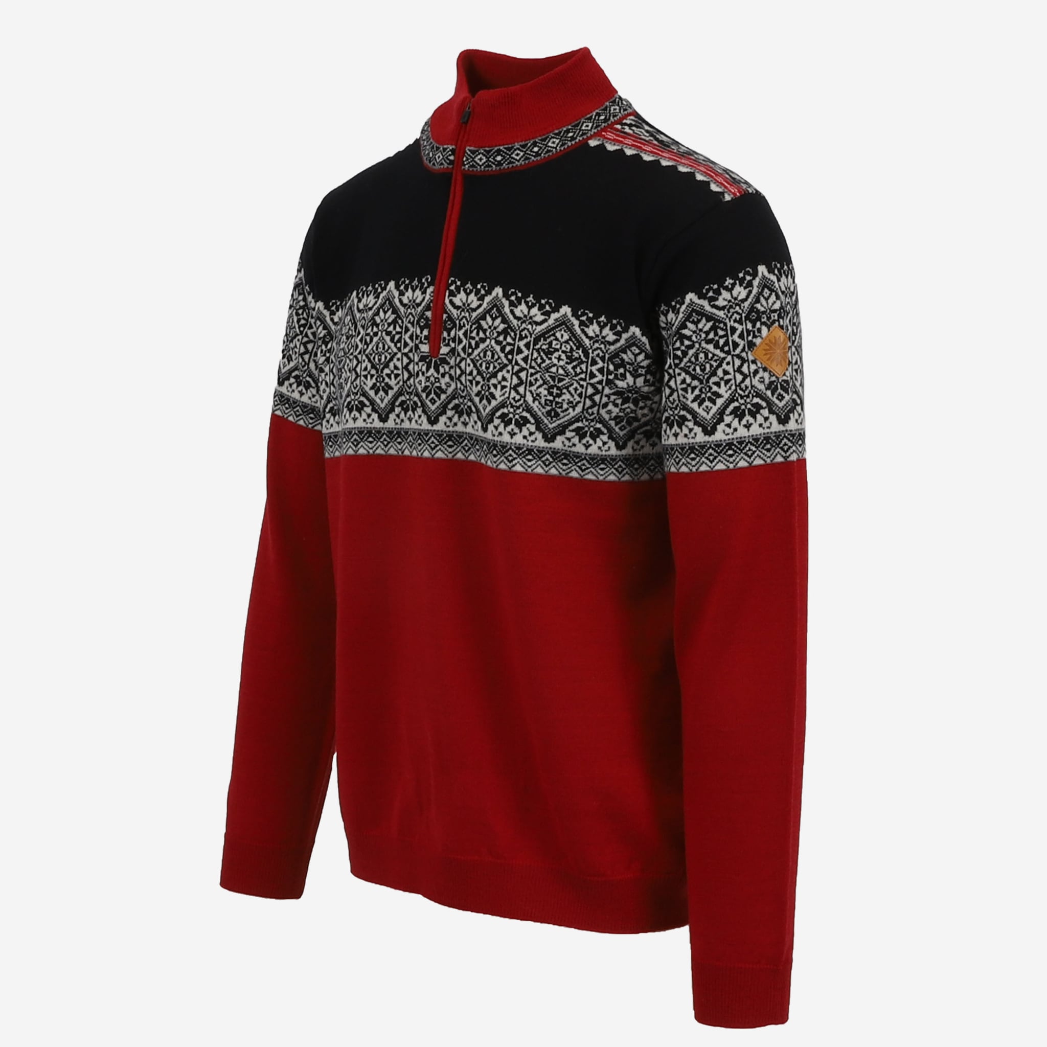 HAMAR hálfrennd merino peysa með norsku mynstri