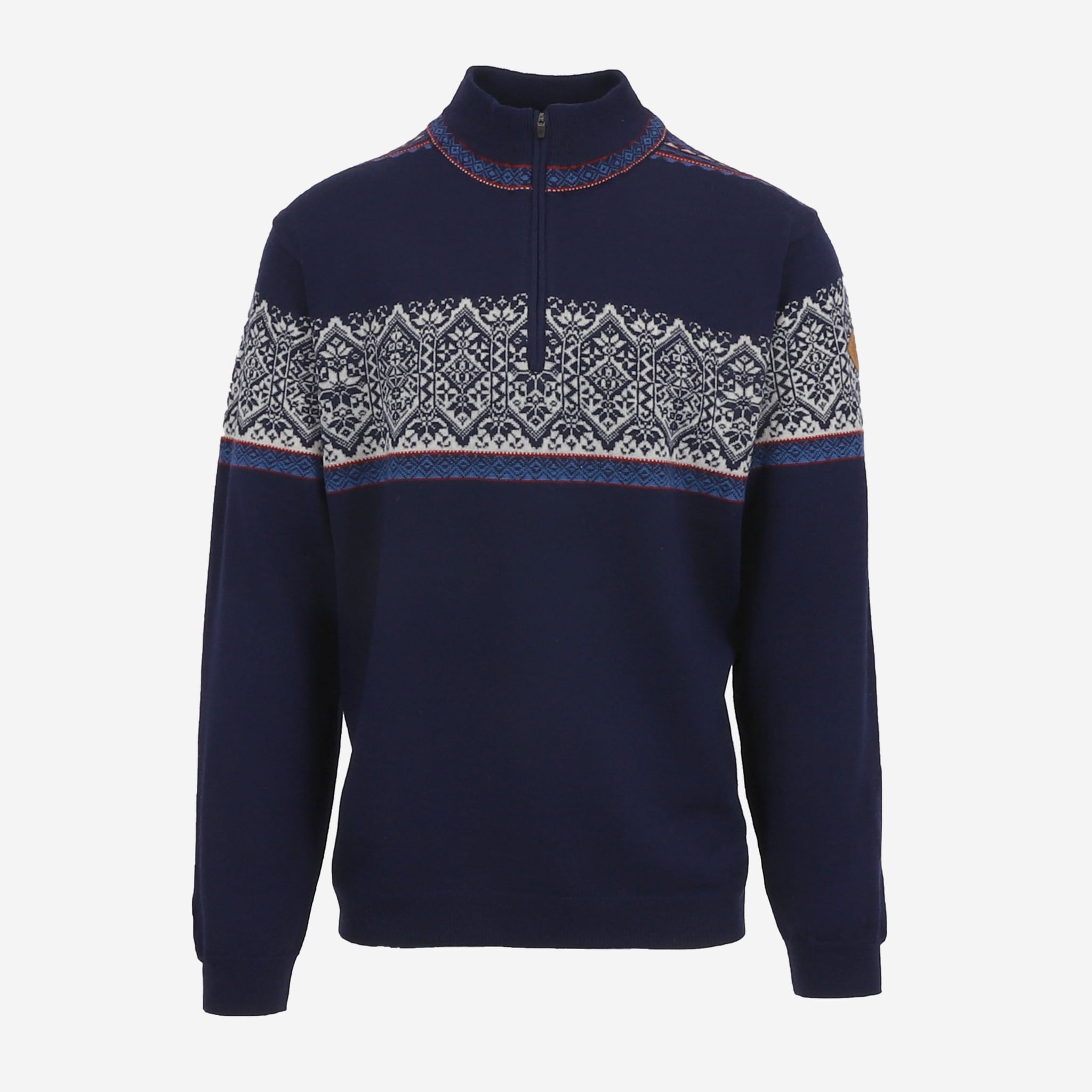 HAMAR hálfrennd merino peysa með norsku mynstri