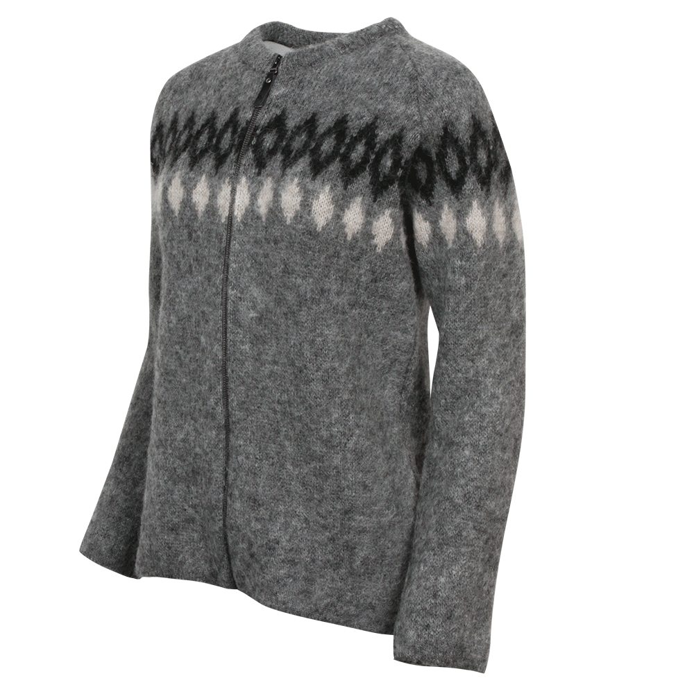 Hildur knitted Icelandic lopi wool sweater with zip