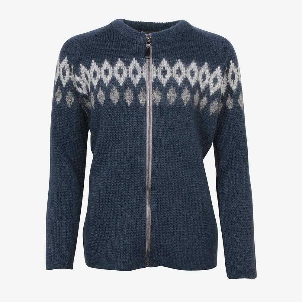 Hildur knitted Icelandic lopi wool sweater with zip