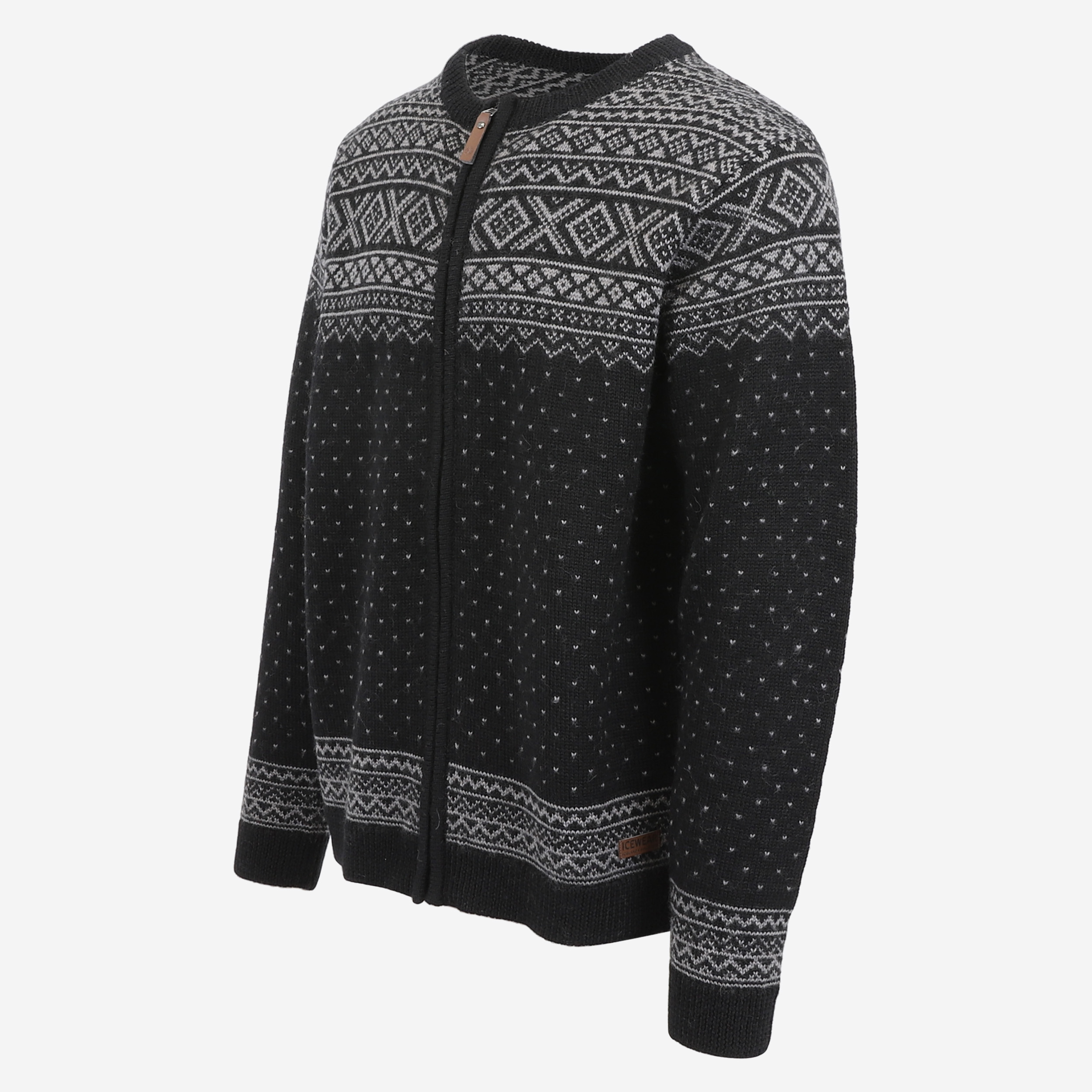 Hákon zipped merino Nordic cardigan
