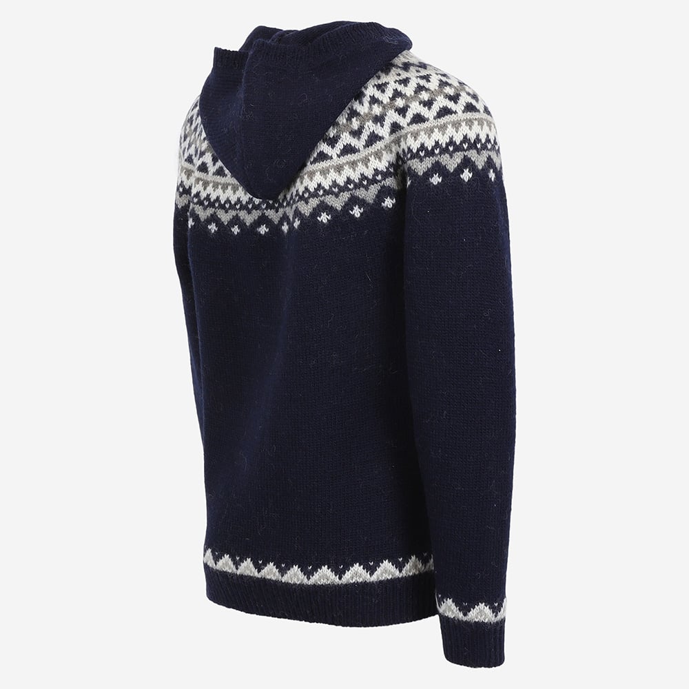 SKJALDBREIÐUR ullarpeysa með hettu