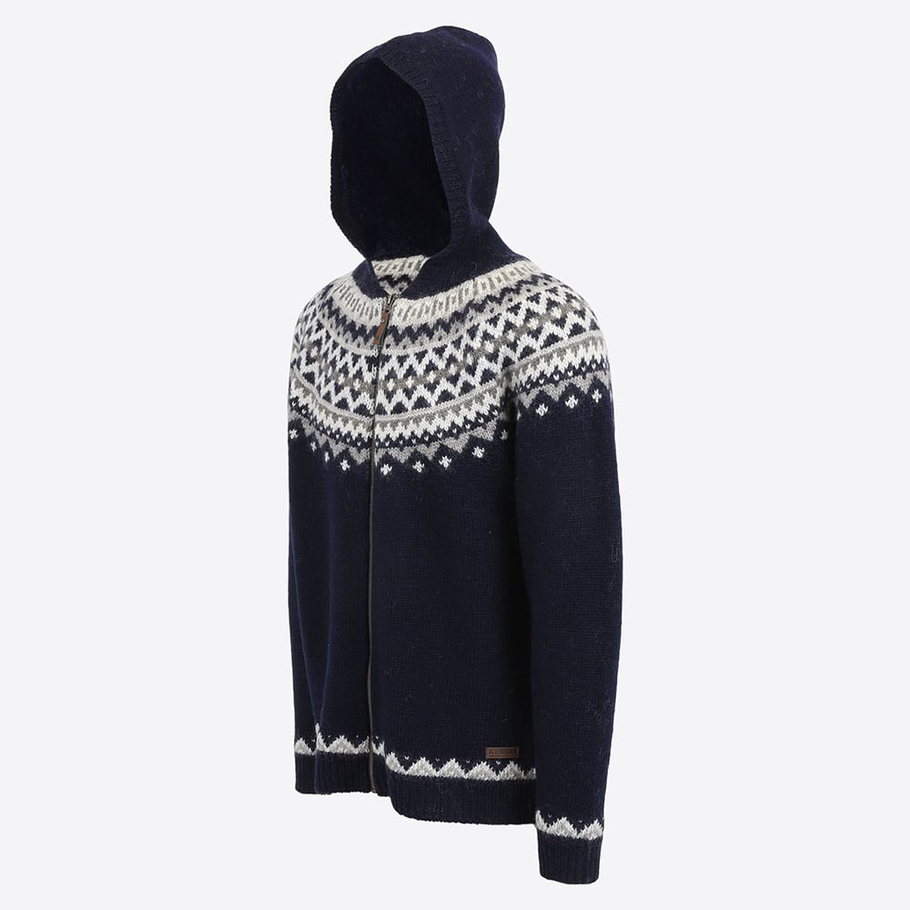 SKJALDBREIÐUR ullarpeysa með hettu