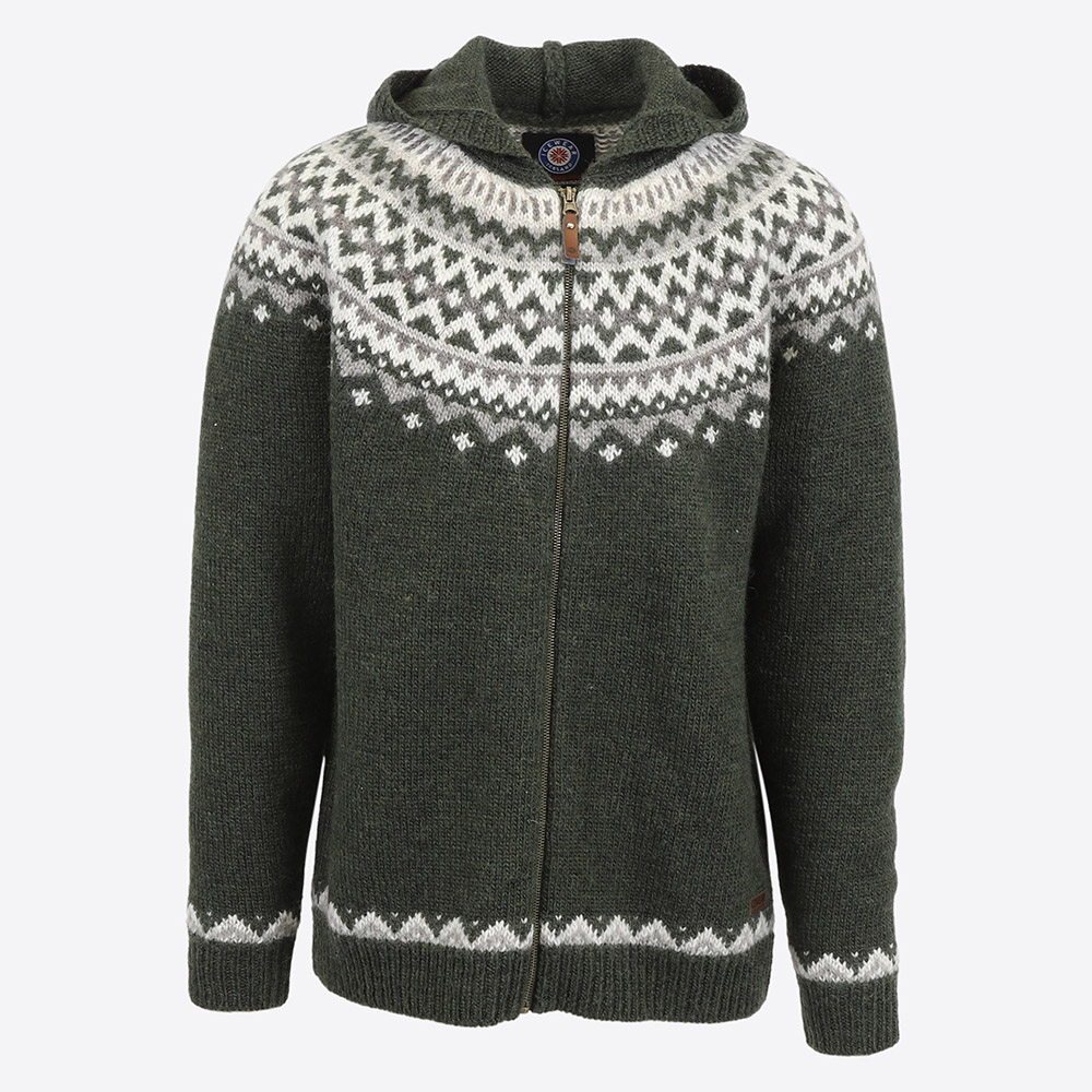 Skjaldbreiður hooded wool sweater