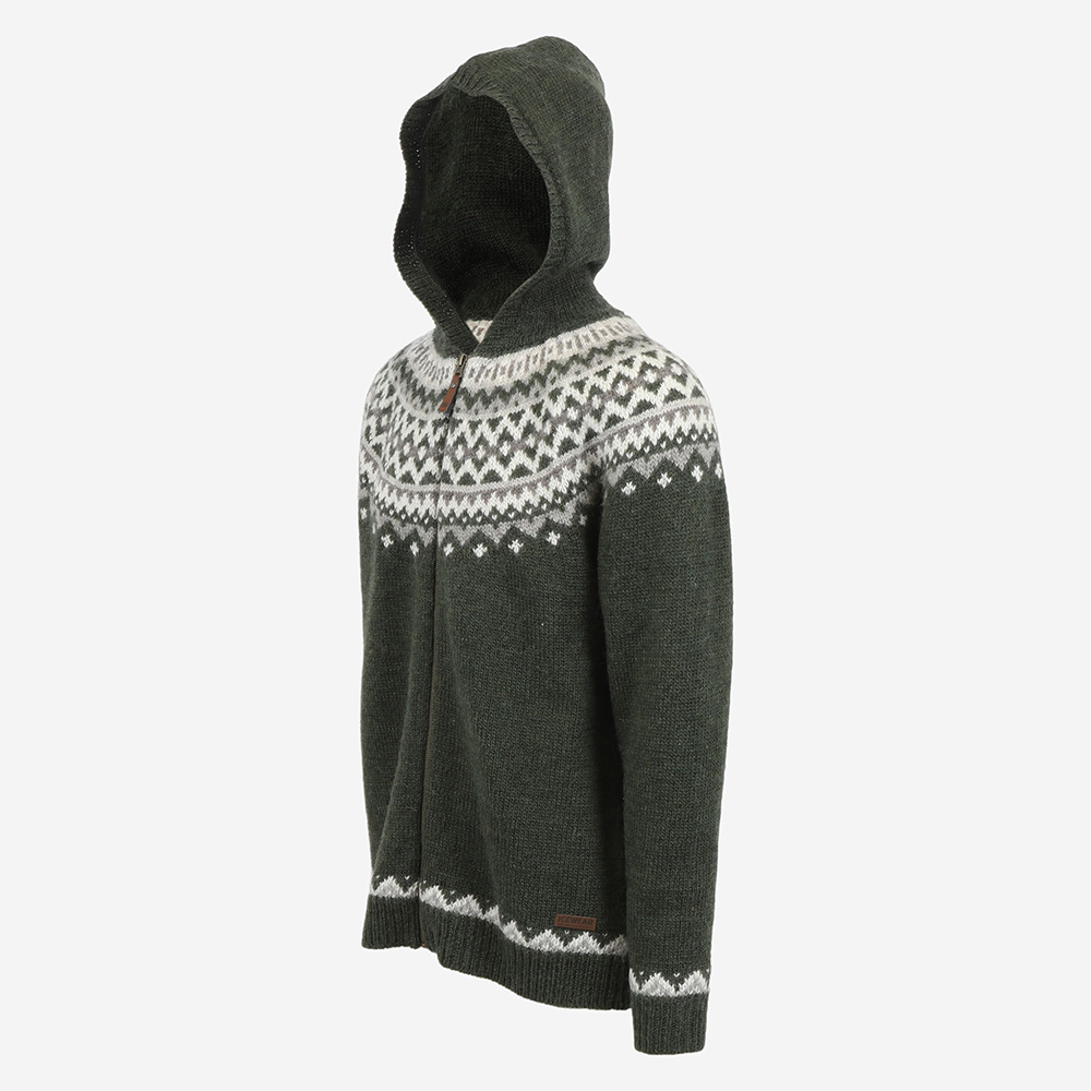 Skjaldbreiður hooded wool sweater
