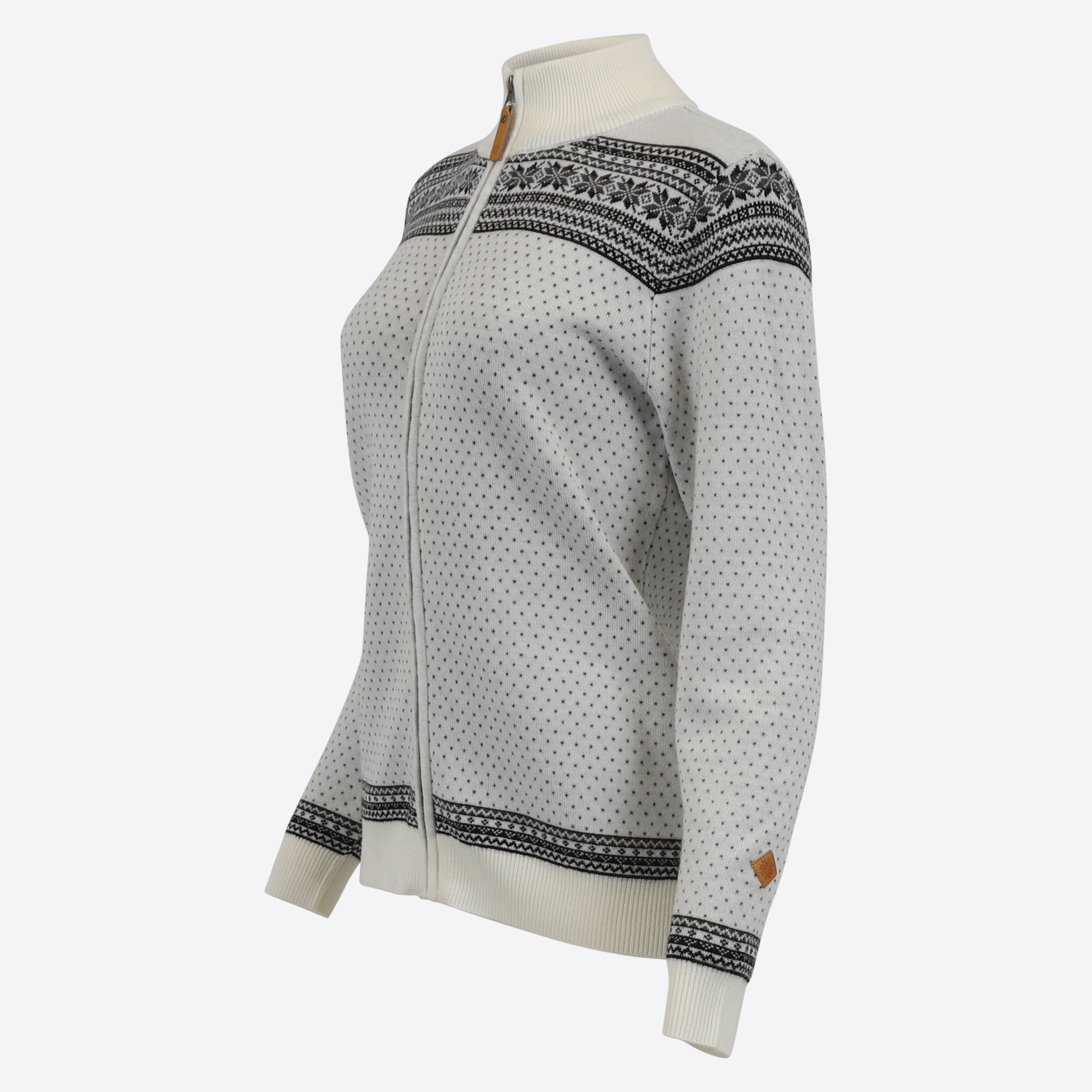 Heimaey zipped Nordic wool sweater