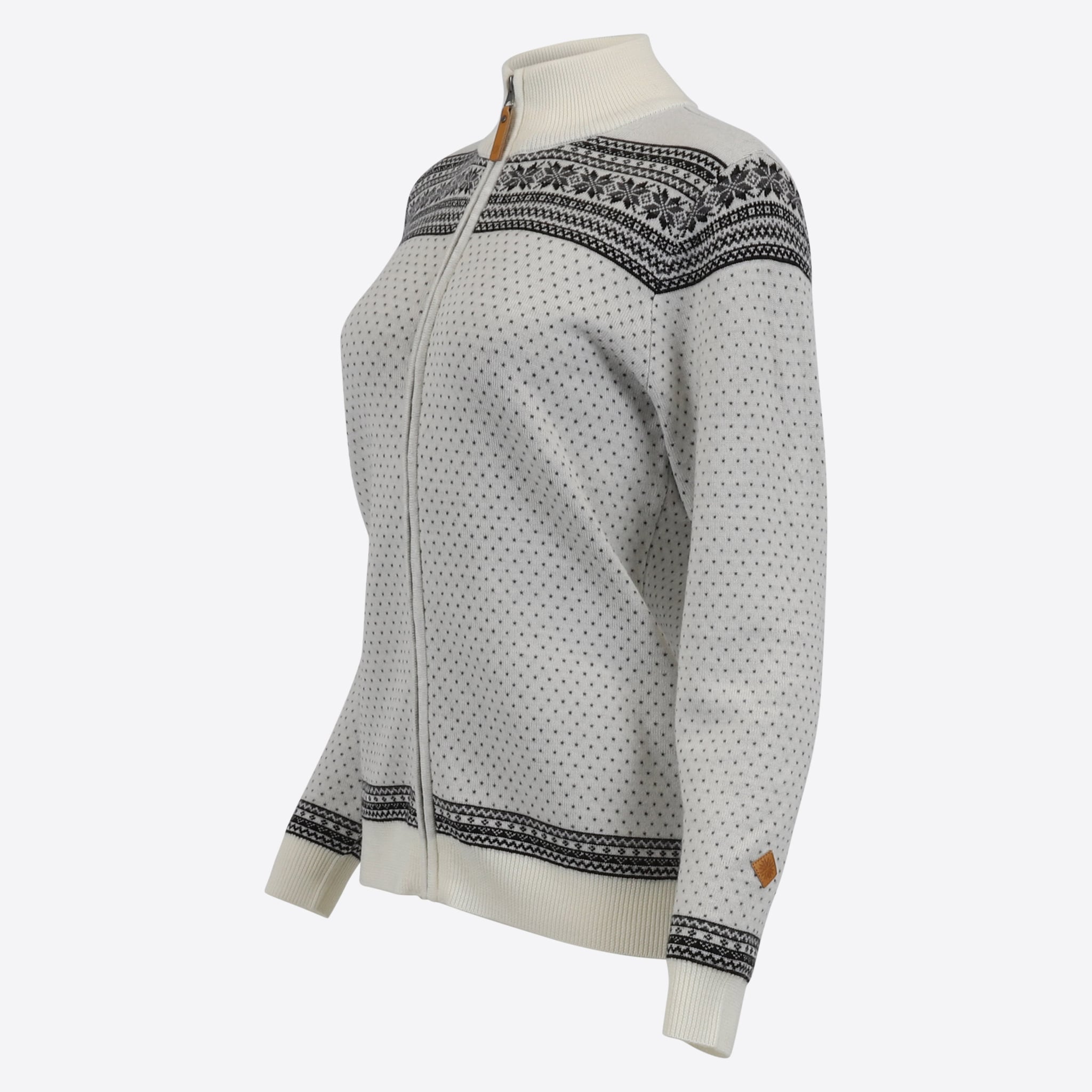 Heimaey zipped Nordic wool sweater