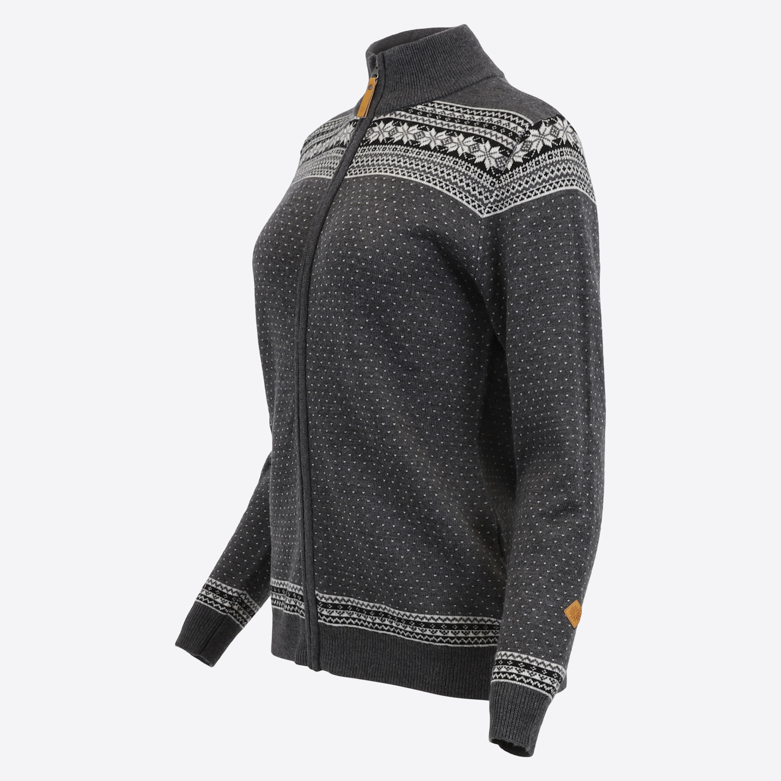 Heimaey zipped Nordic wool sweater