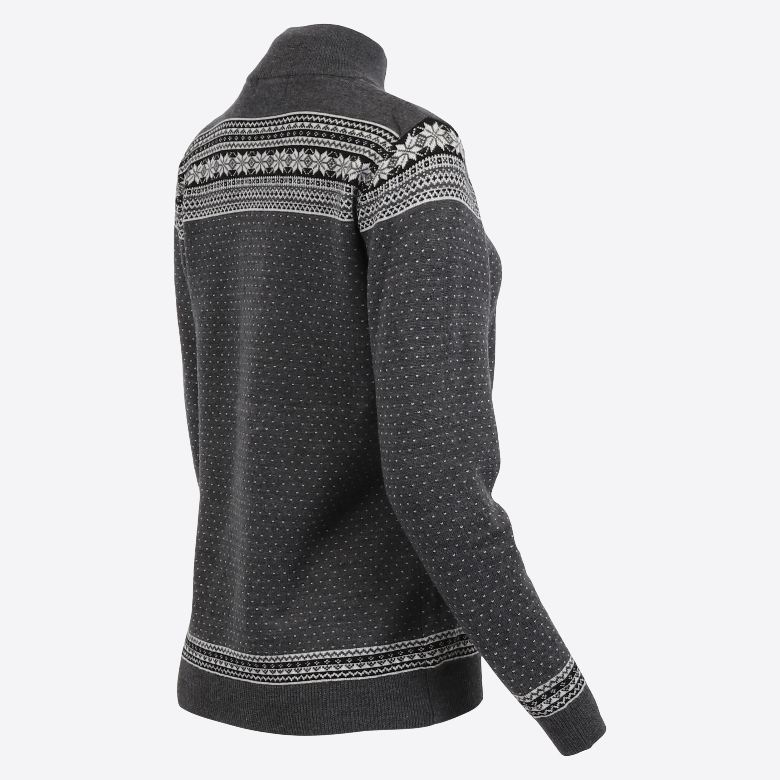 Heimaey zipped Nordic wool sweater