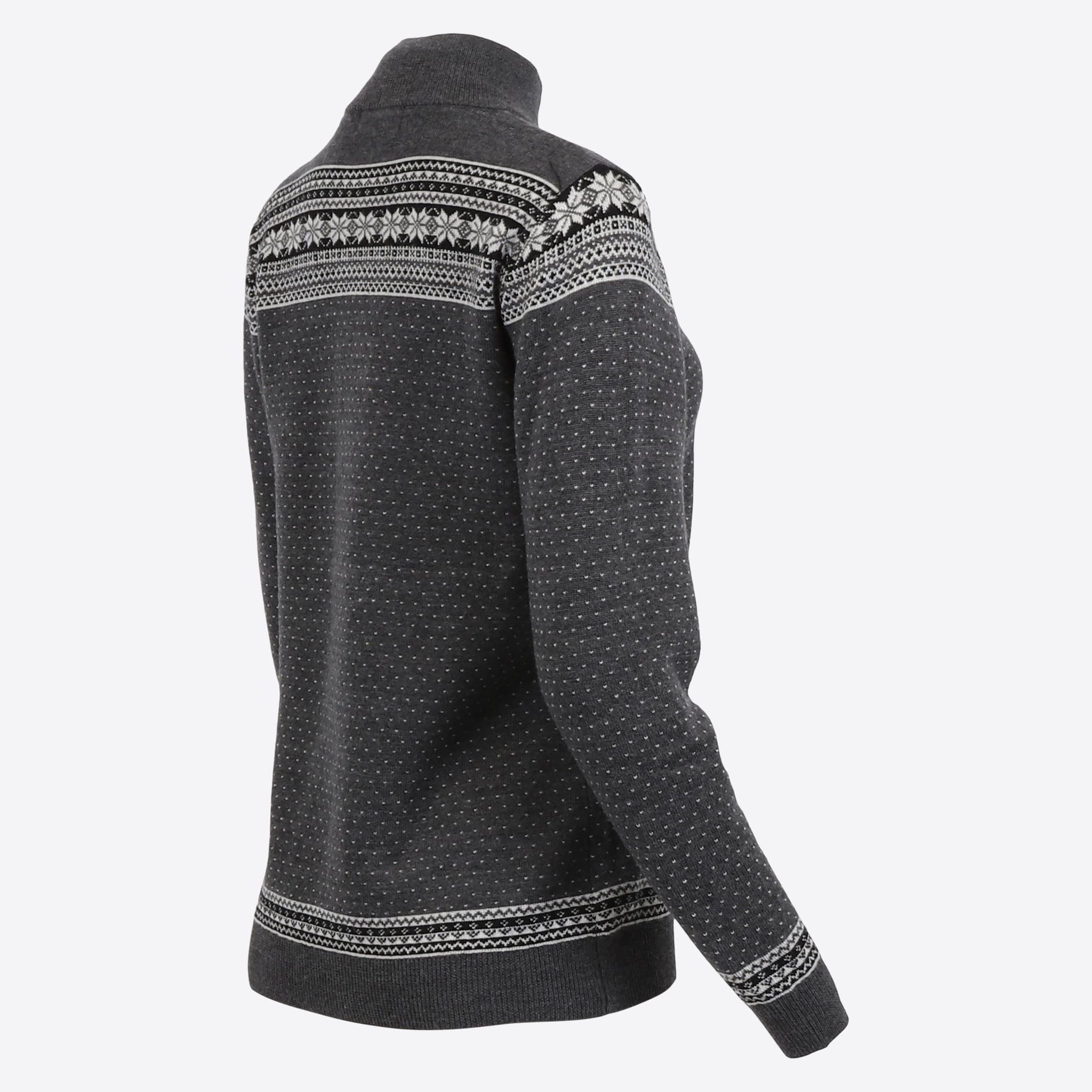 Heimaey zipped Nordic wool sweater