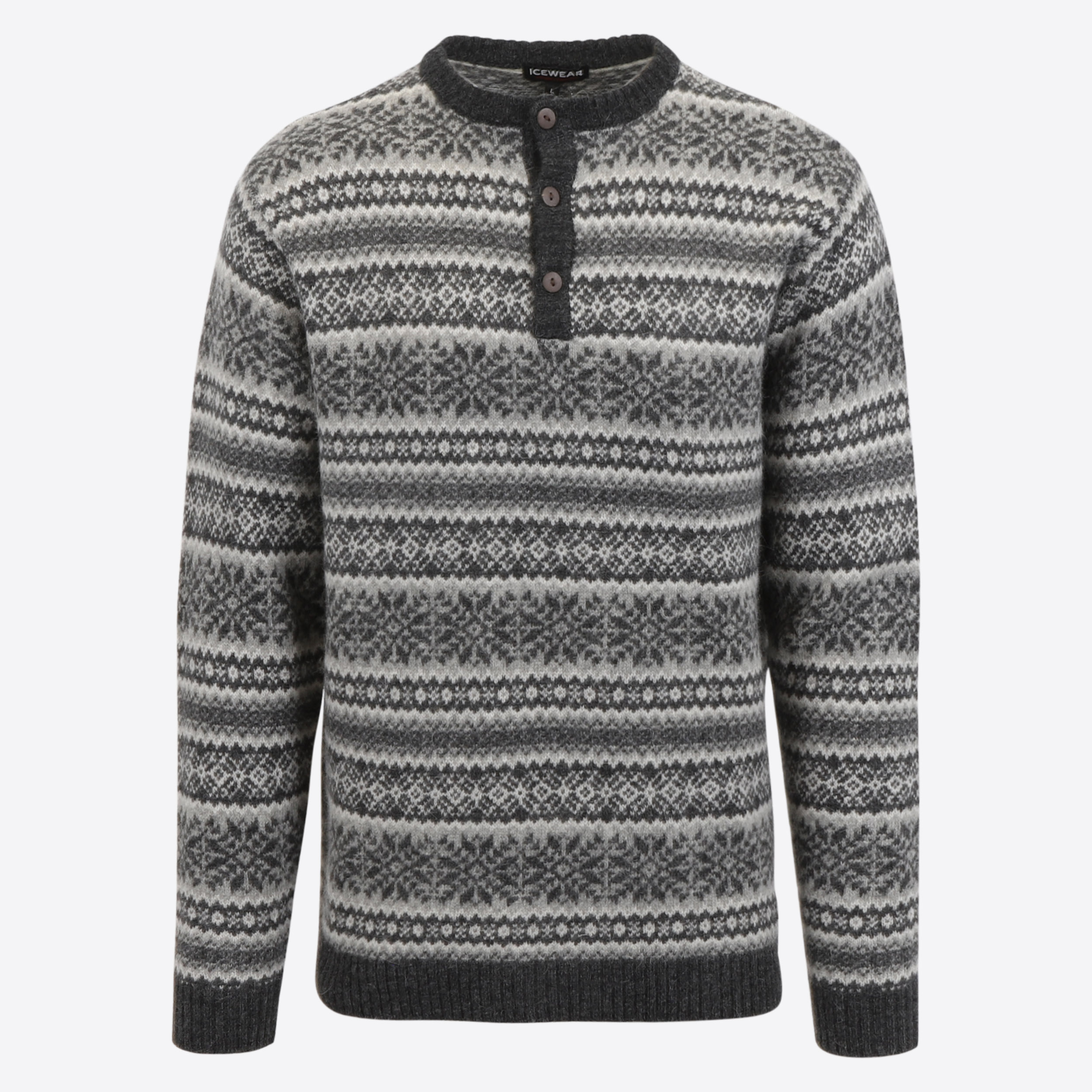 Urður pull semi-boutonné en laine pour hommes 