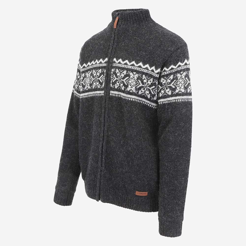 BORGARFJALL fóðruð ullarpeysa með norsku mynstri