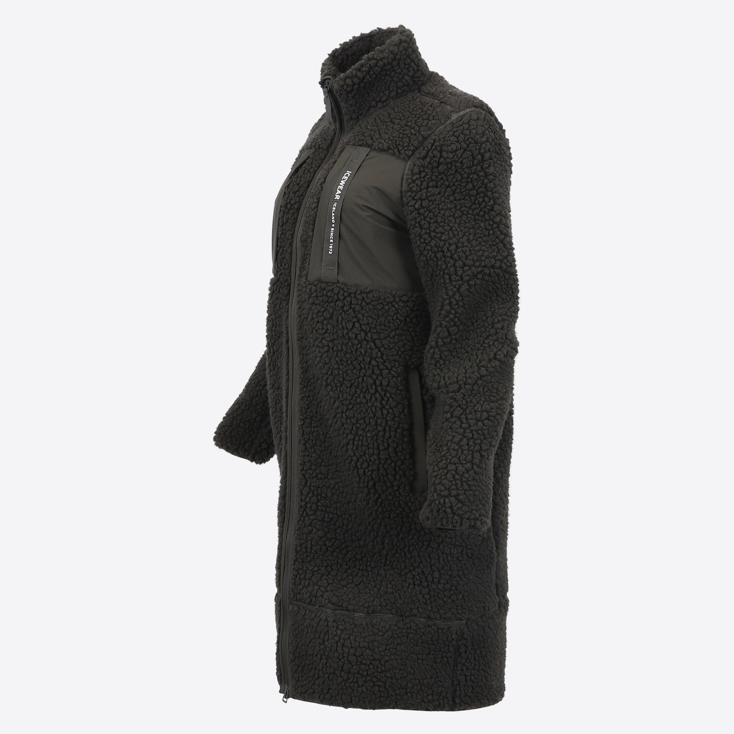 Hergilsey sherpa wool long coat