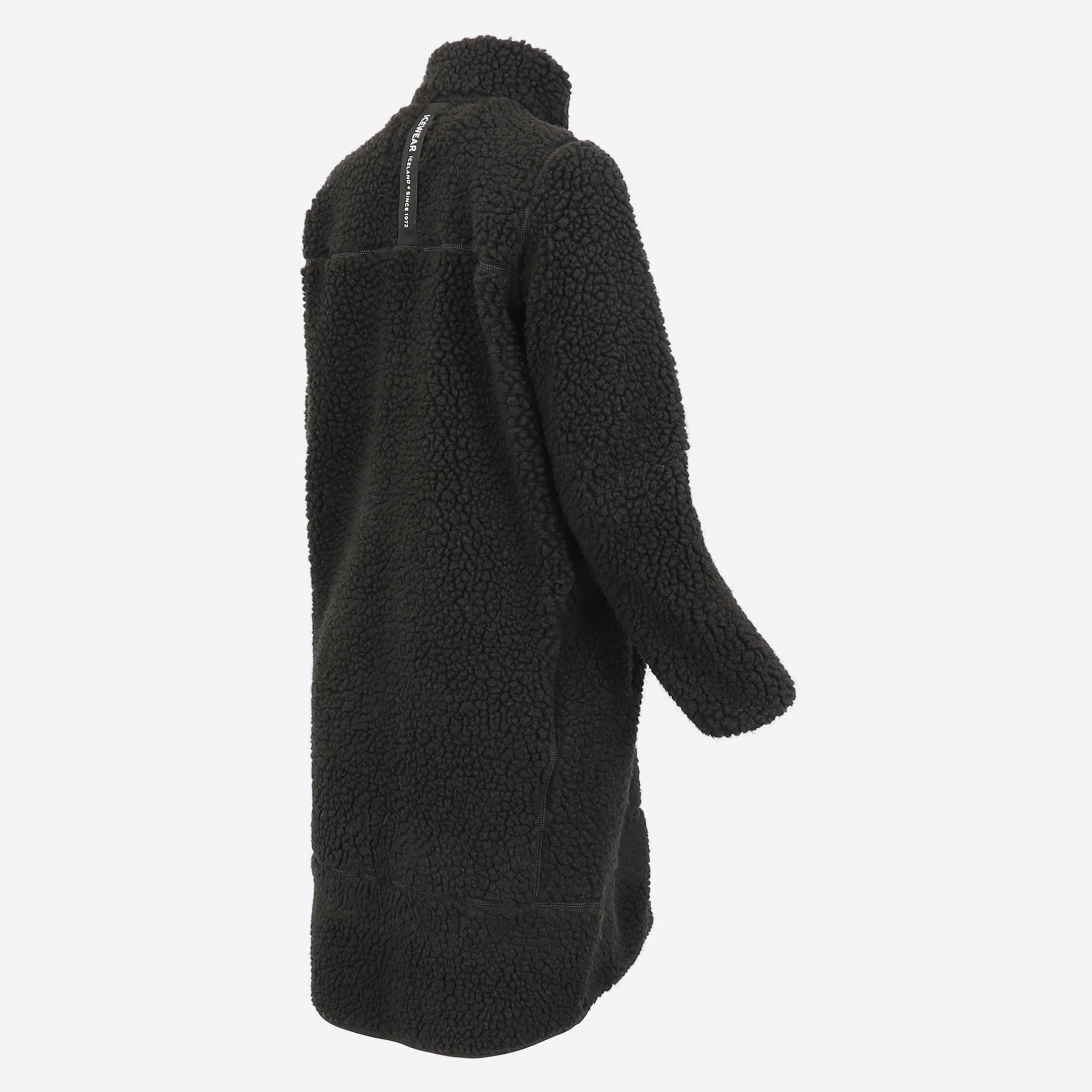 Hergilsey langer Sherpa-Wollfleecemantel