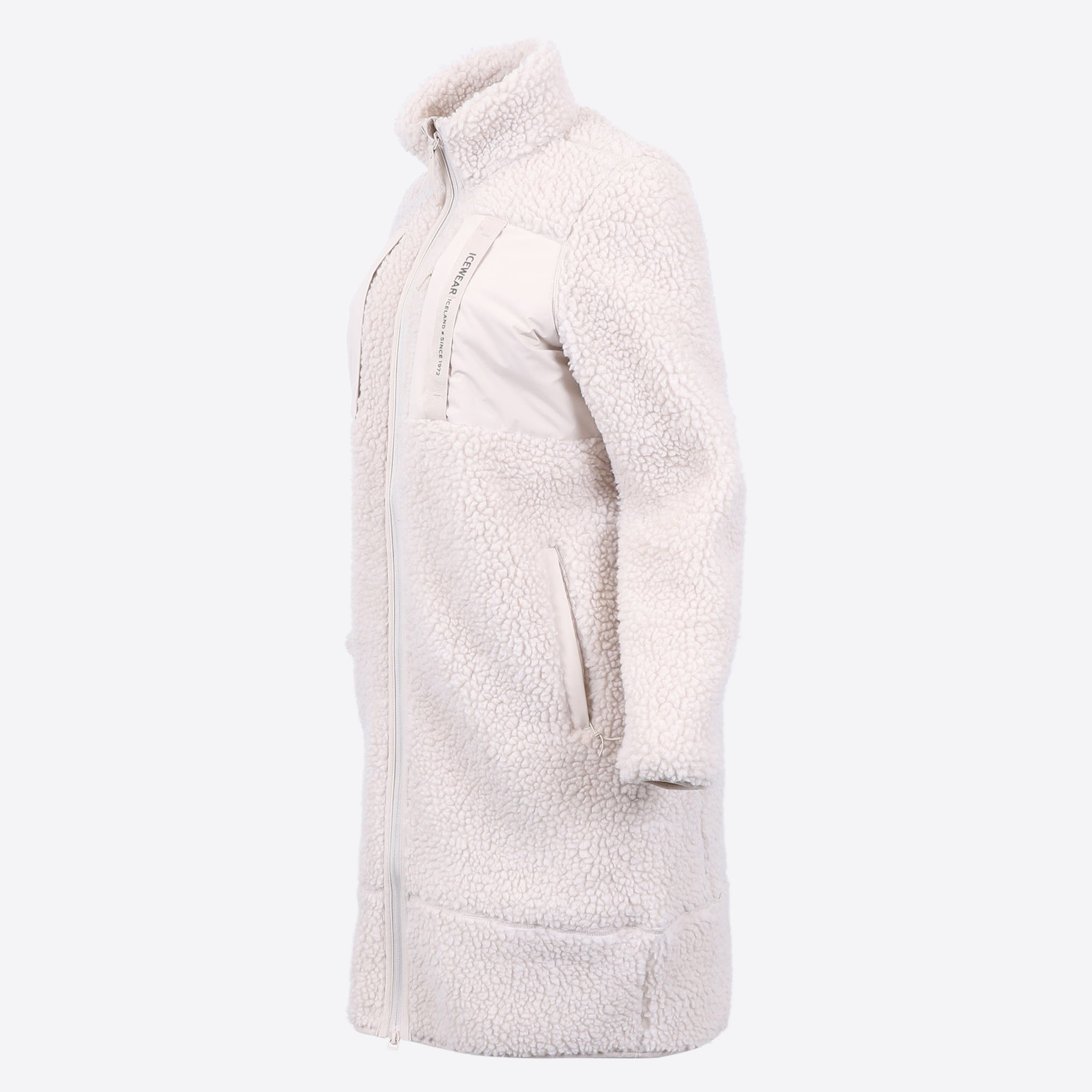 Hergilsey langer Sherpa-Wollfleecemantel