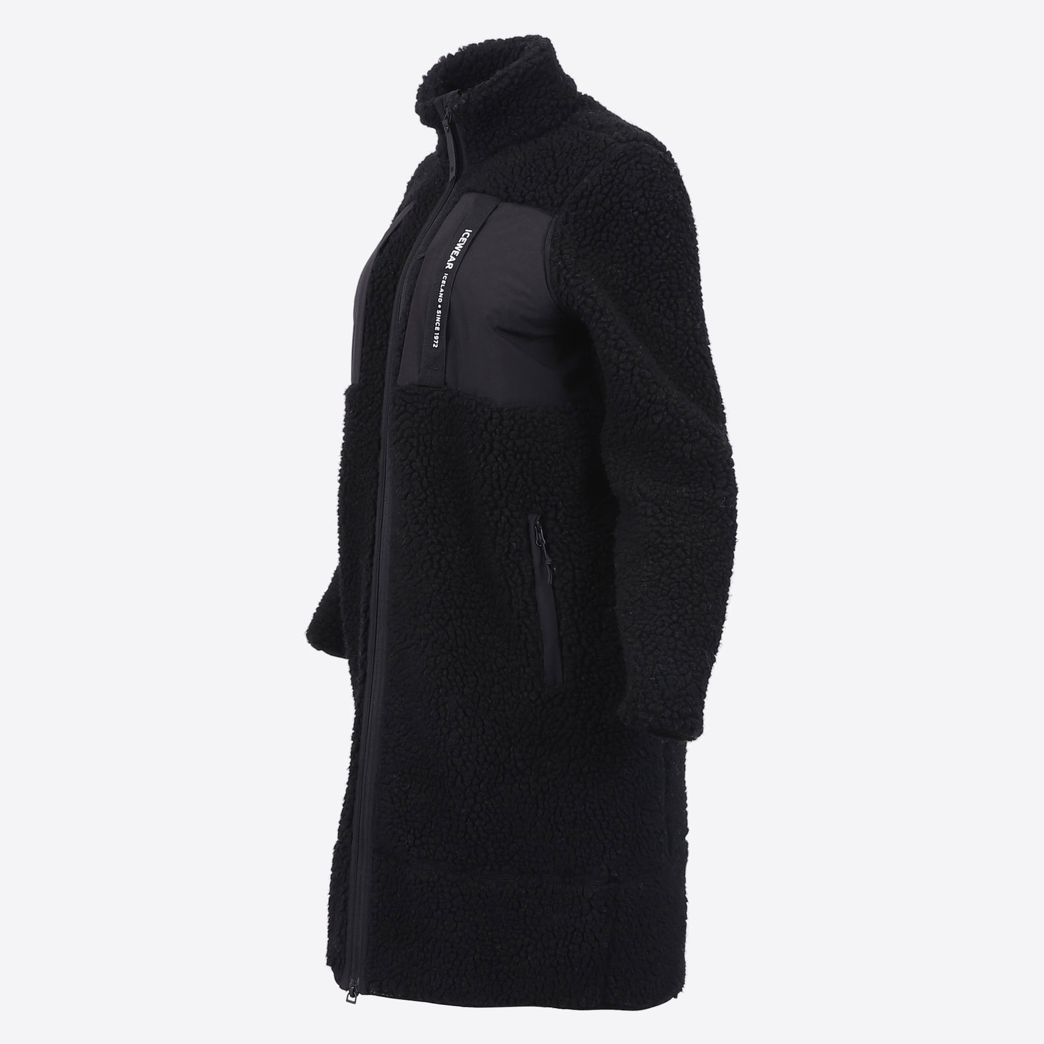 Hergilsey langer Sherpa-Wollfleecemantel