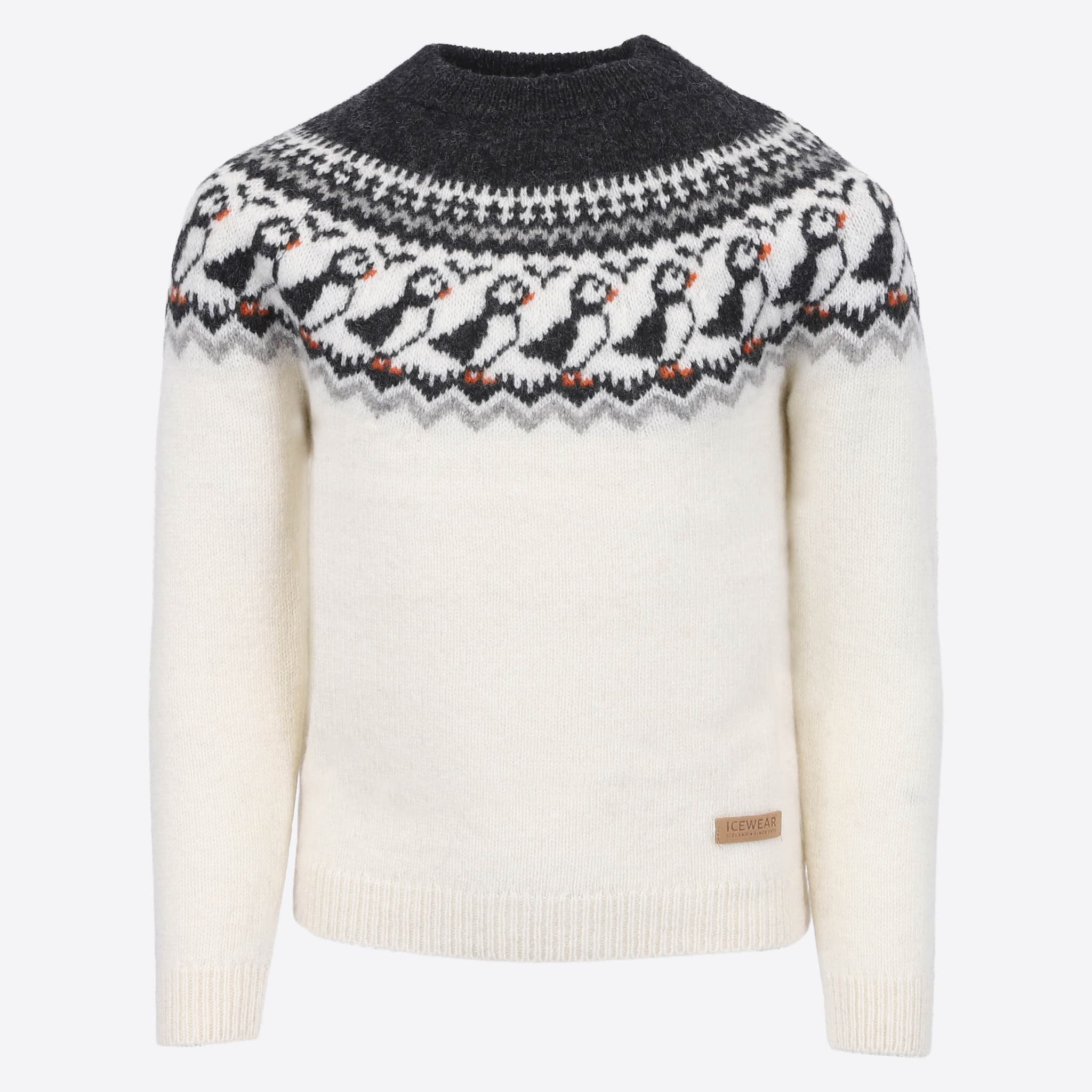 Lundi kids´ wool sweater with Puffin pattern 