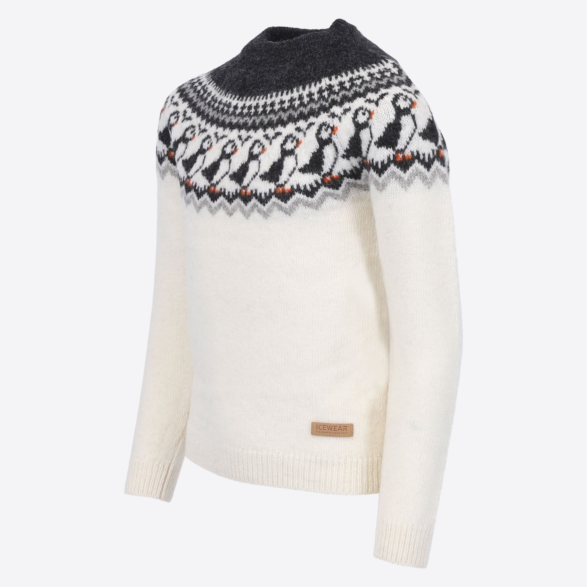 Lundi kids´ wool sweater with Puffin pattern 
