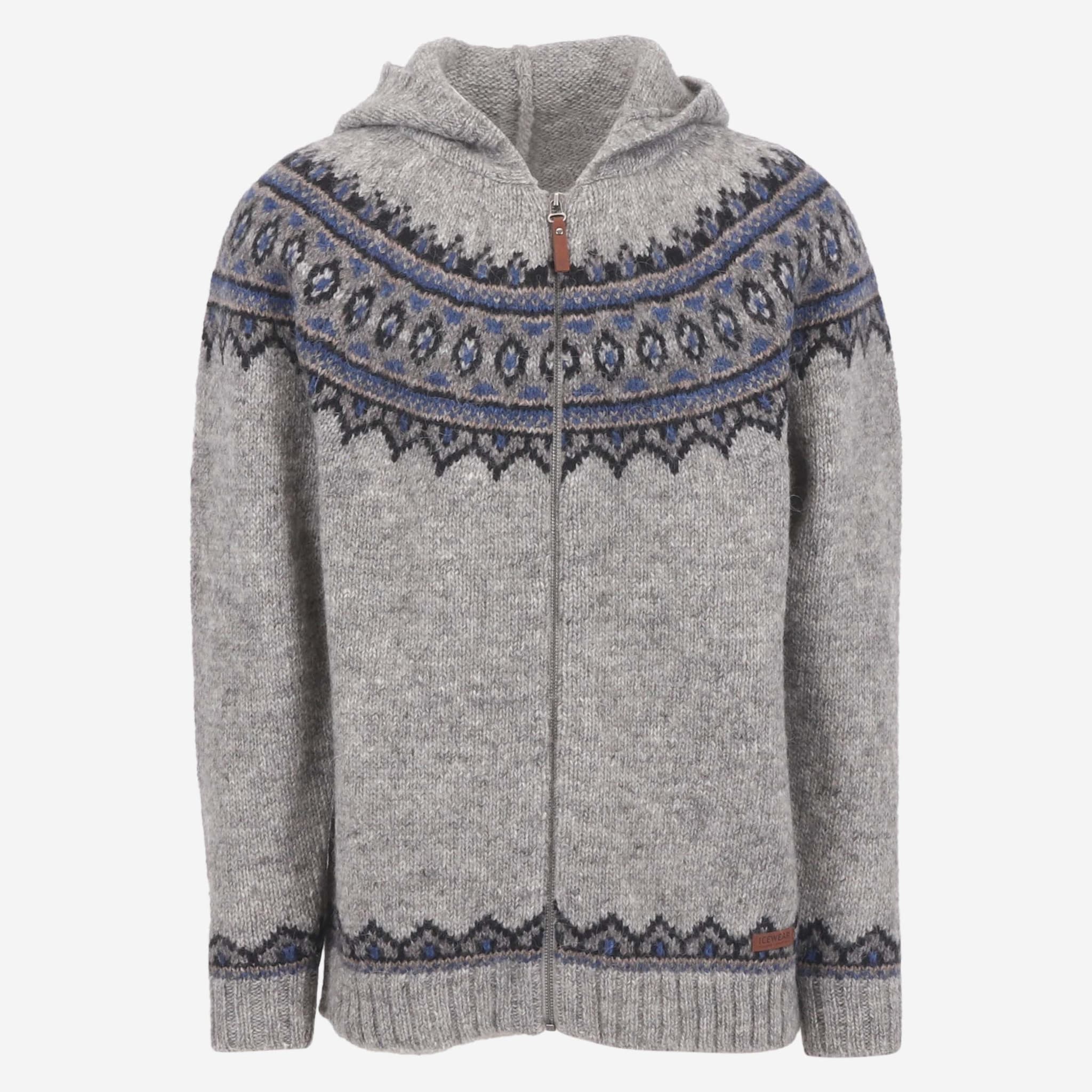Brynjudalur pullover aus isländischer Wolle mit Reißverschluss