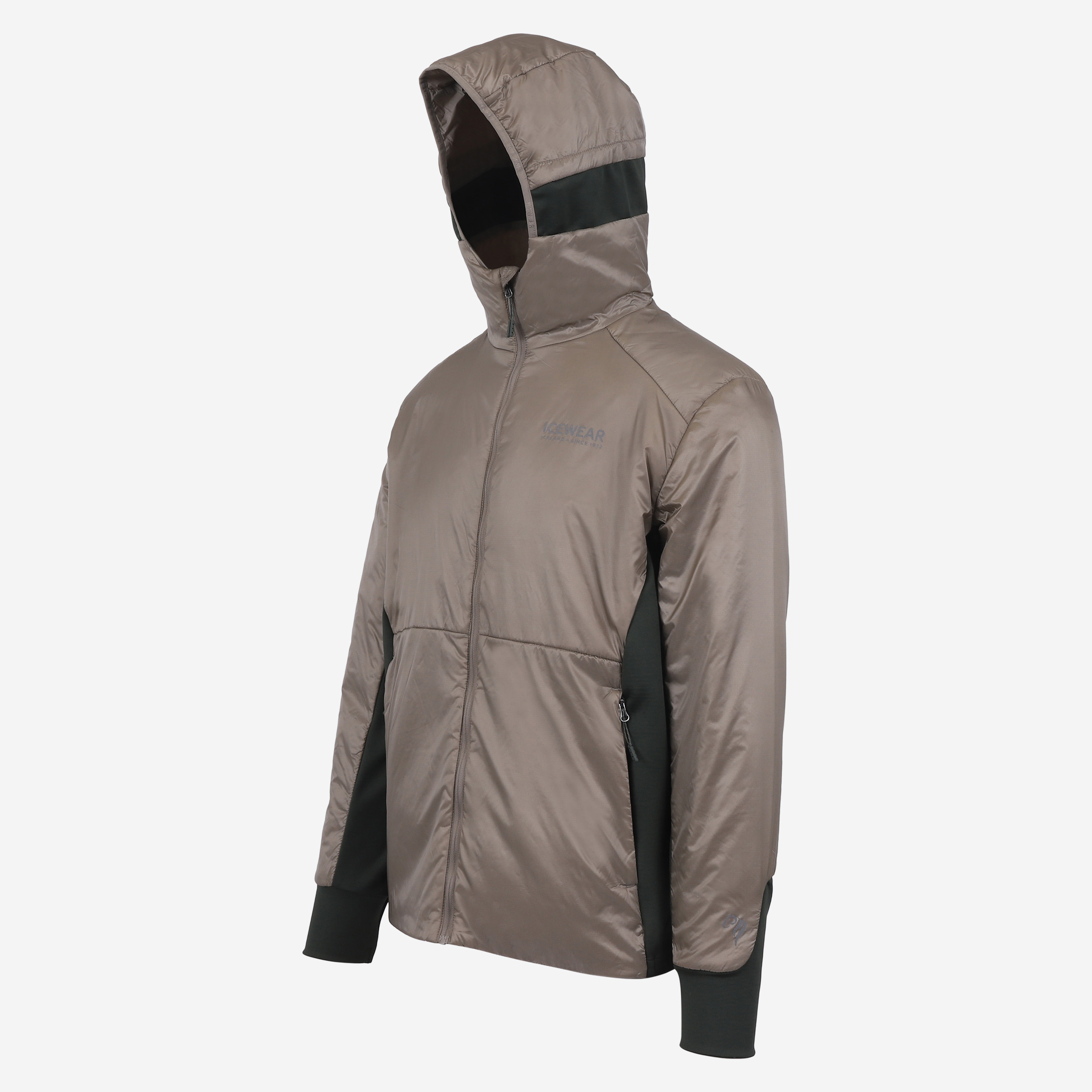 Black sheep Icelandic wool filled hooded jacket