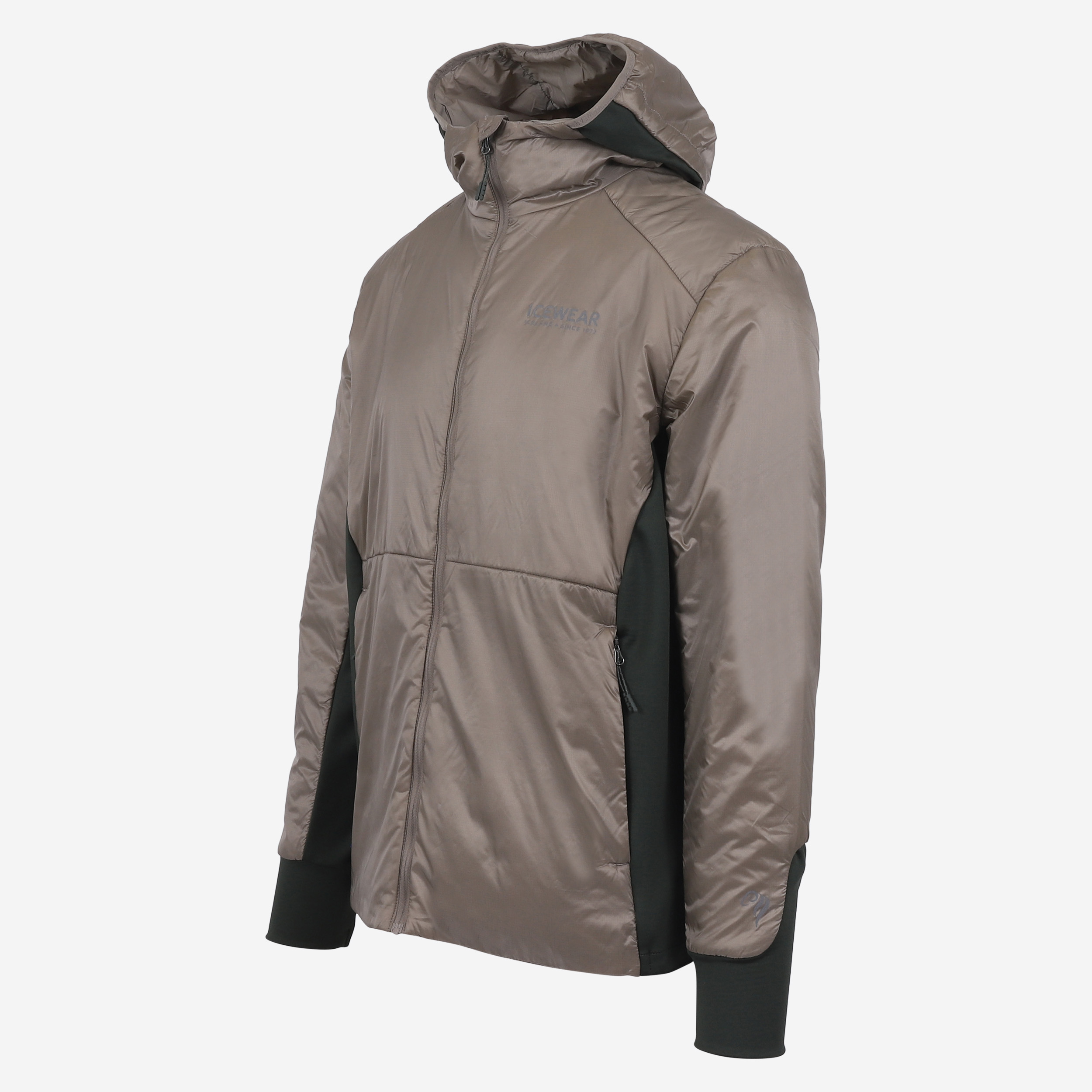 Black sheep Icelandic wool filled hooded jacket