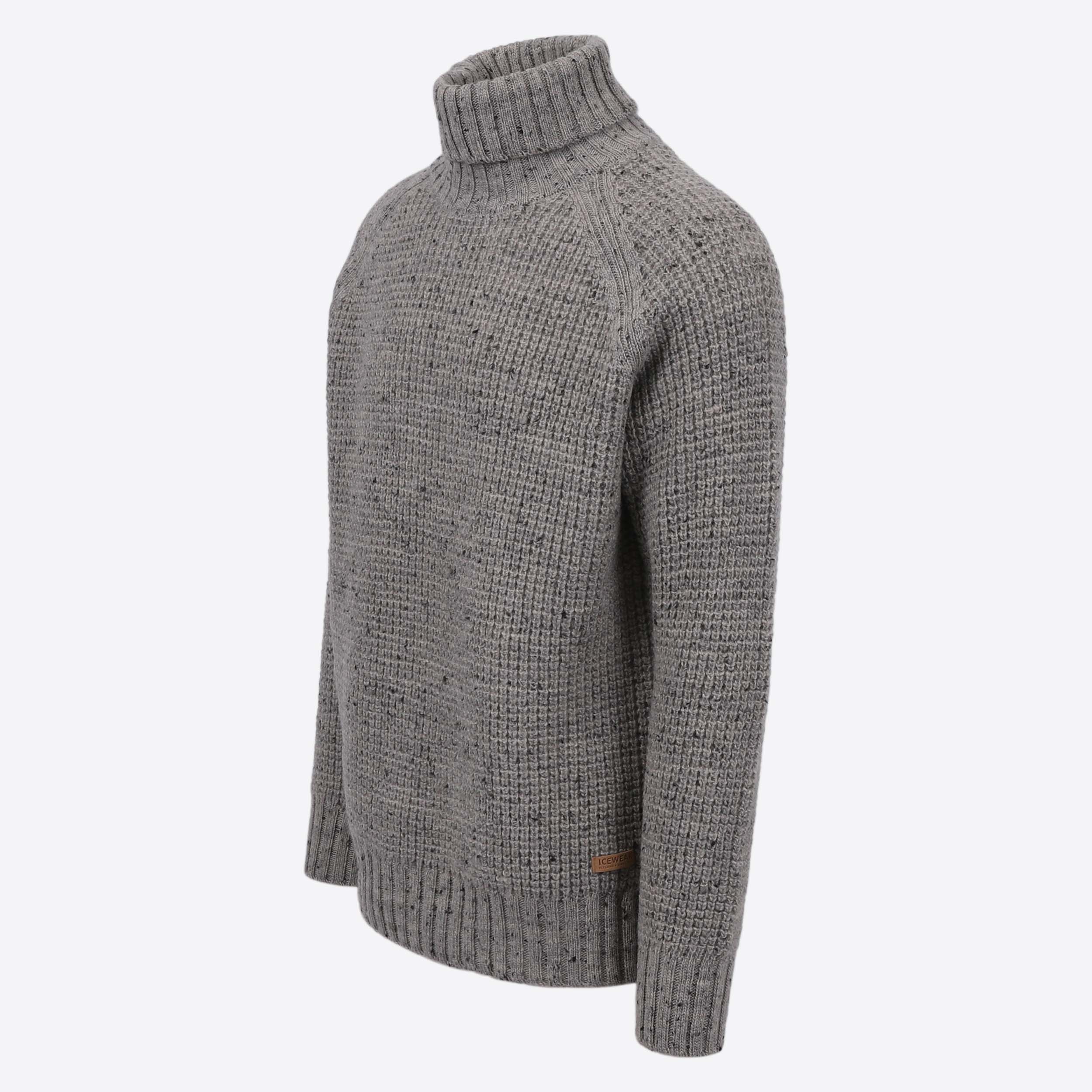 Hraunhóll Rollkragenpullover aus Lammwolle