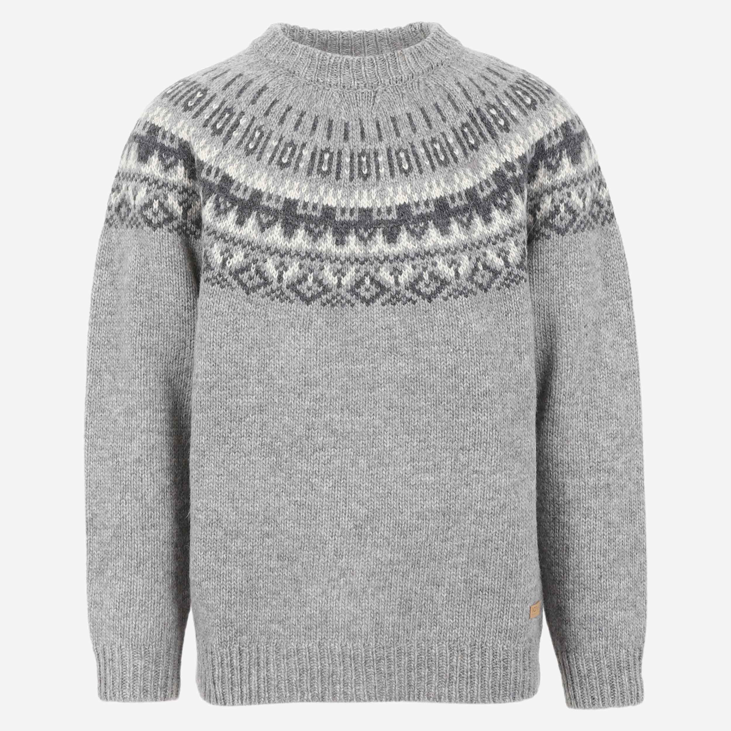 Elís gray Icelandic wool sweater 