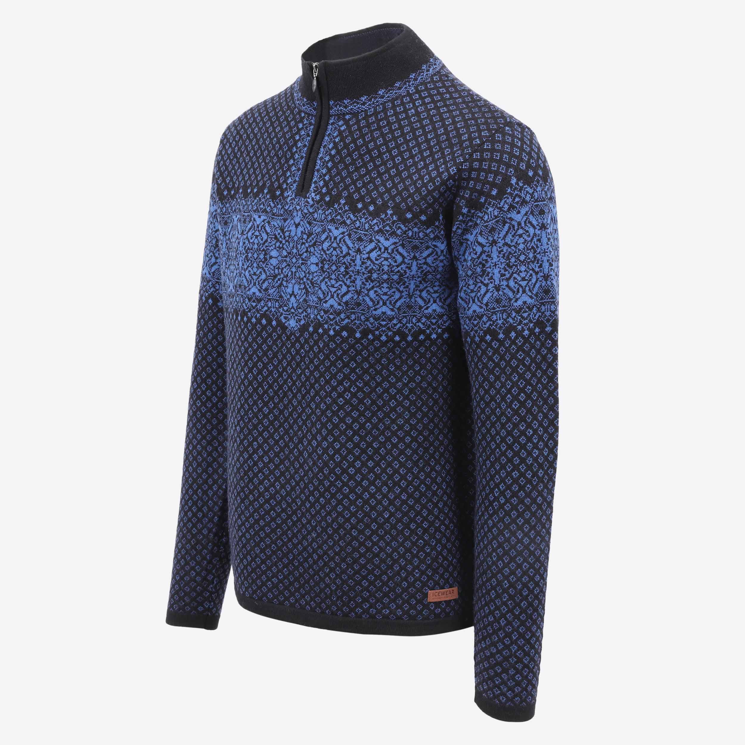 Straumsvík merino peysa með skandinavísku mynstri
