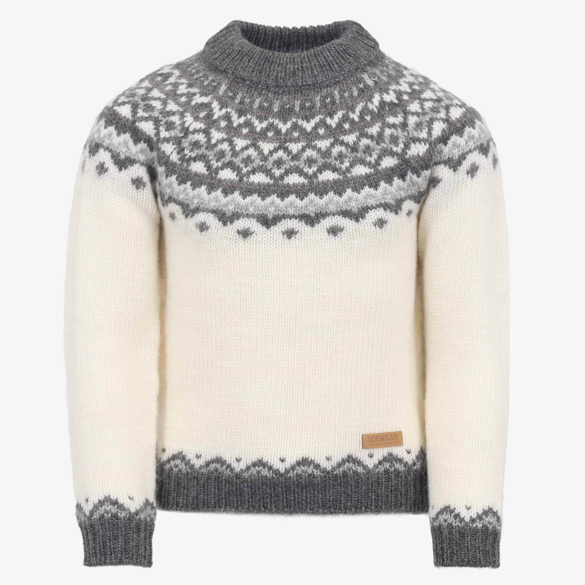 Skjaldbreiður kids´s wool sweater with Icelandic pattern