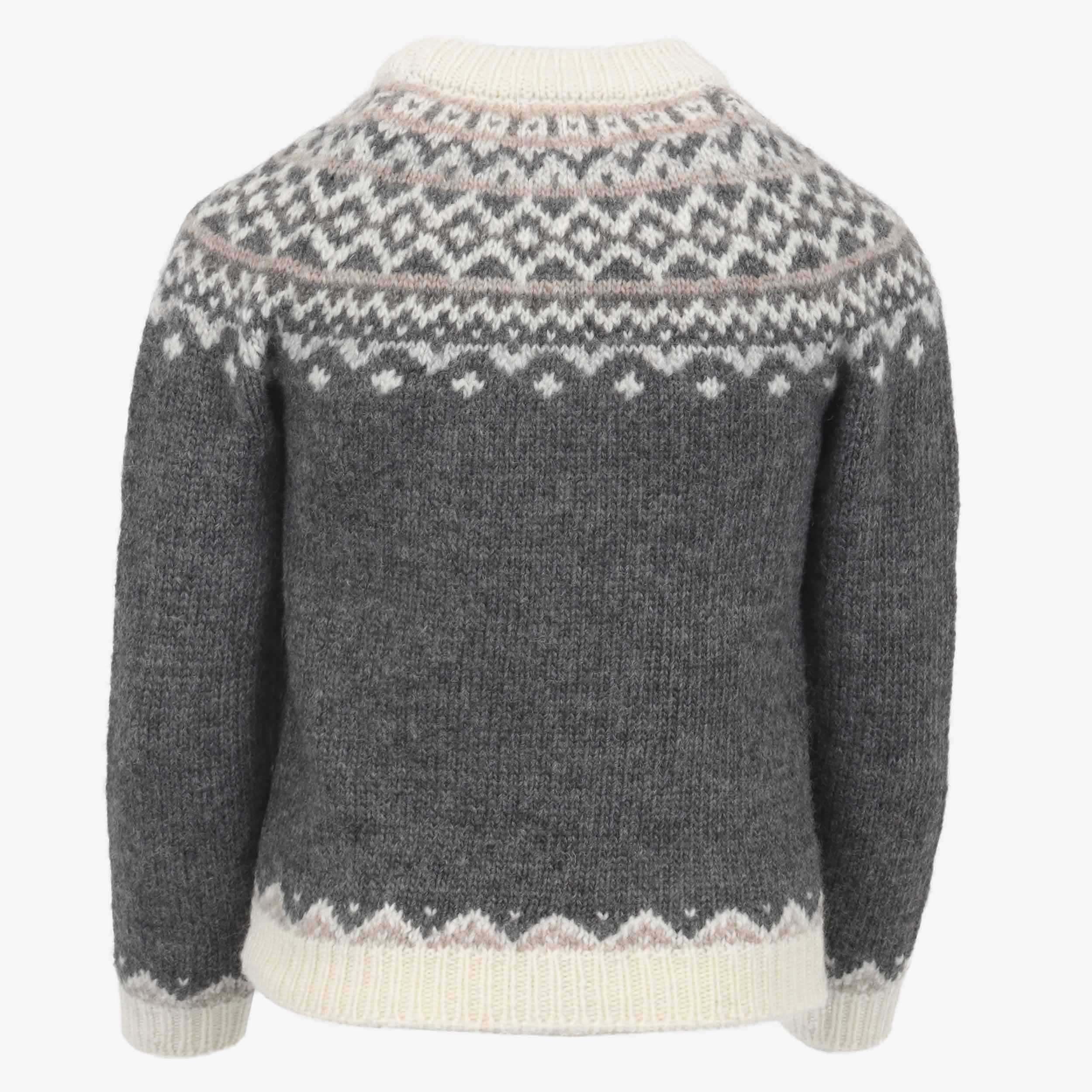 Skjaldbreiður kids´s wool sweater with Icelandic pattern