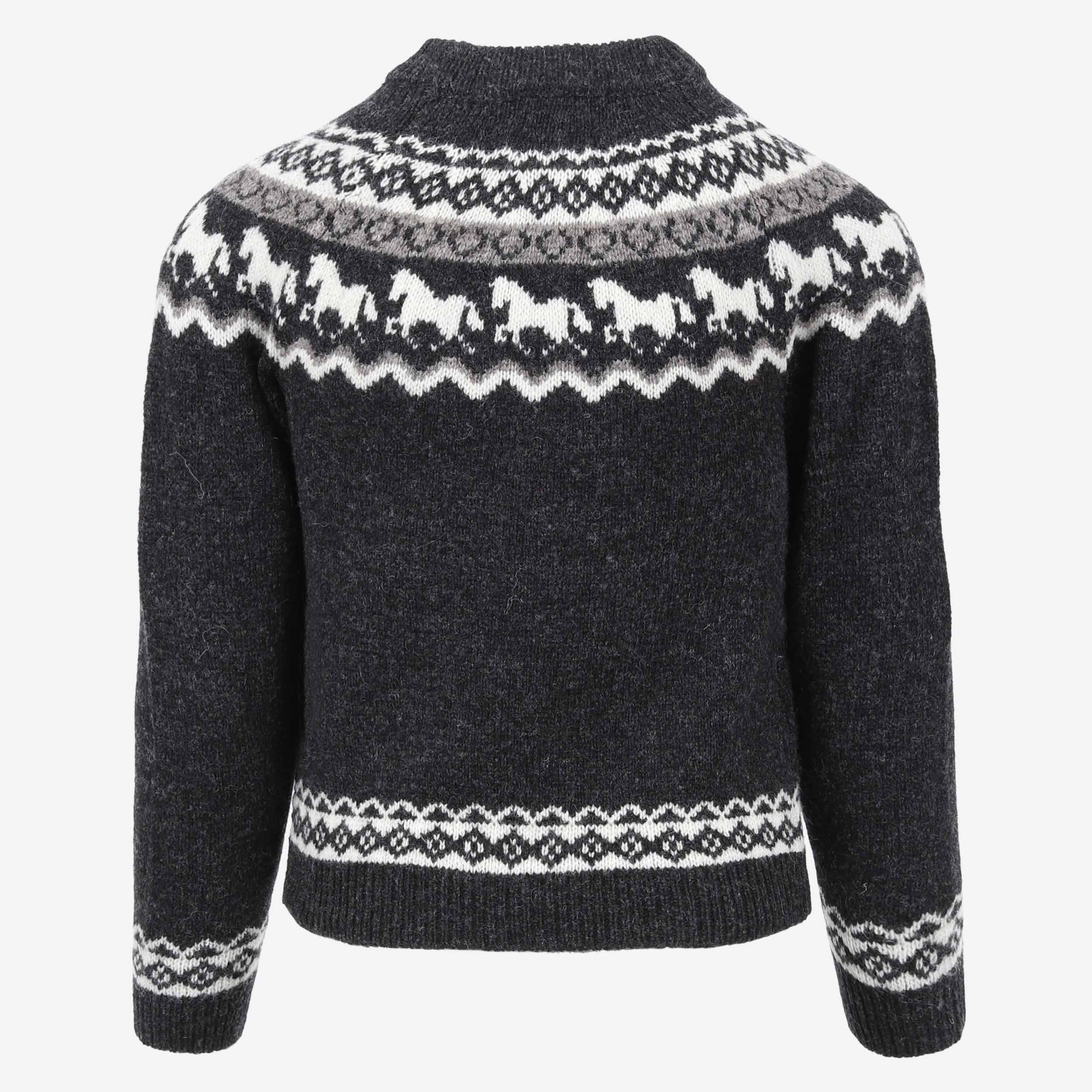 Sleipnir children´s wool sweater with horse patterns