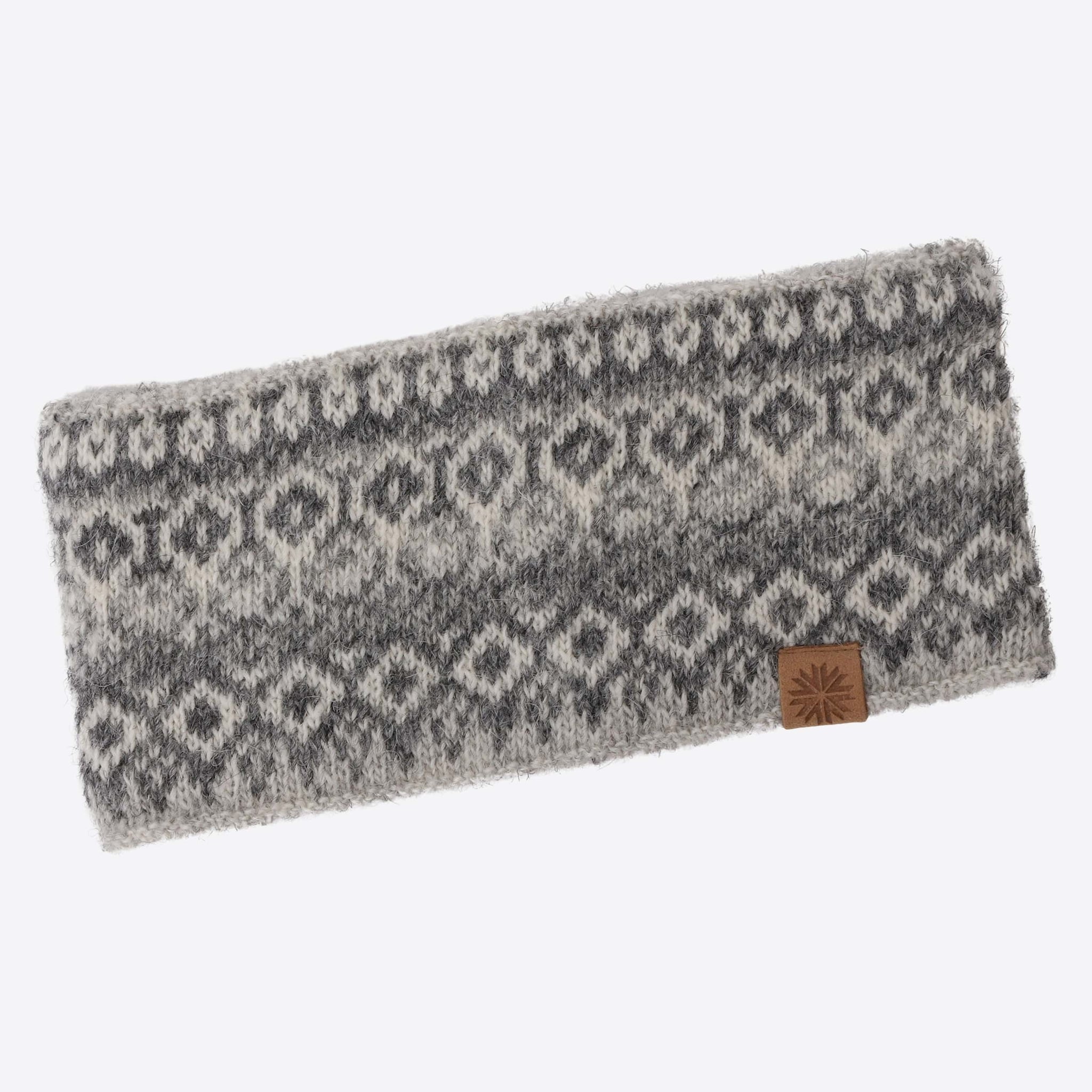 Fagradalsfjall wool headband with Icelandic pattern