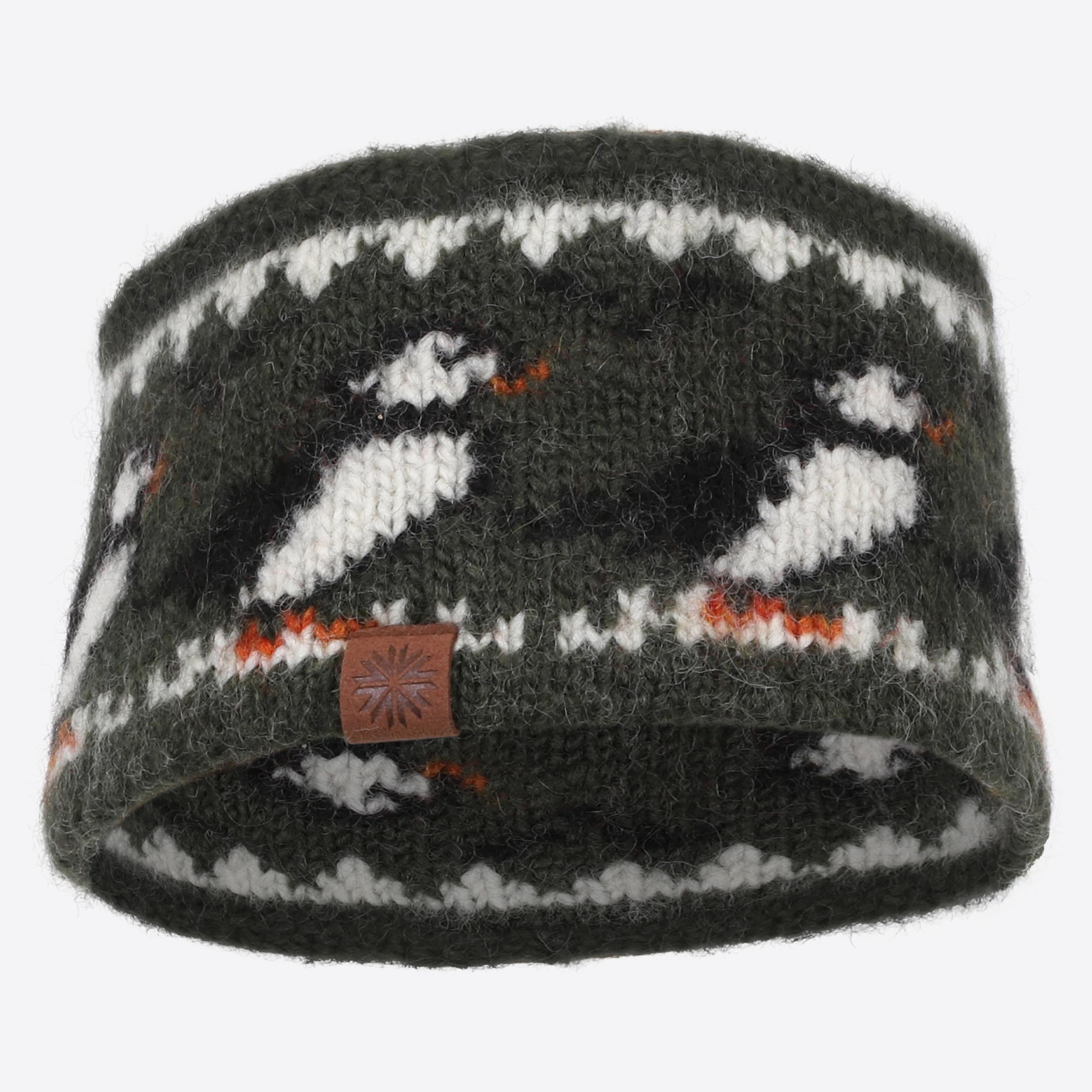 Lundi wool headband with puffin pattern