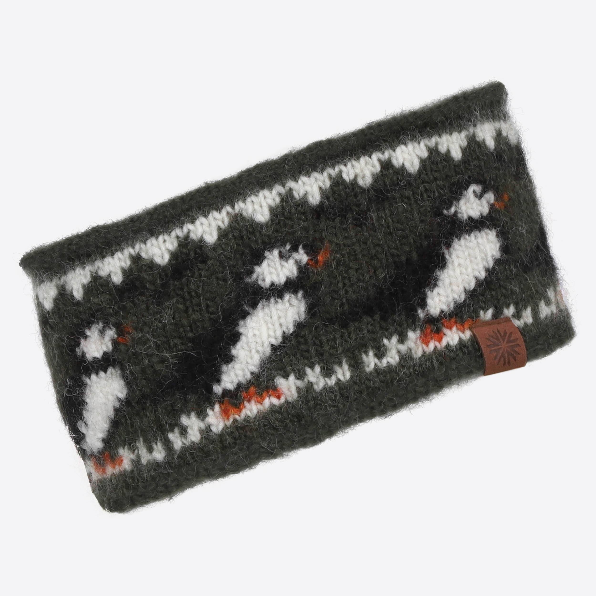 Lundi wool headband with puffin pattern