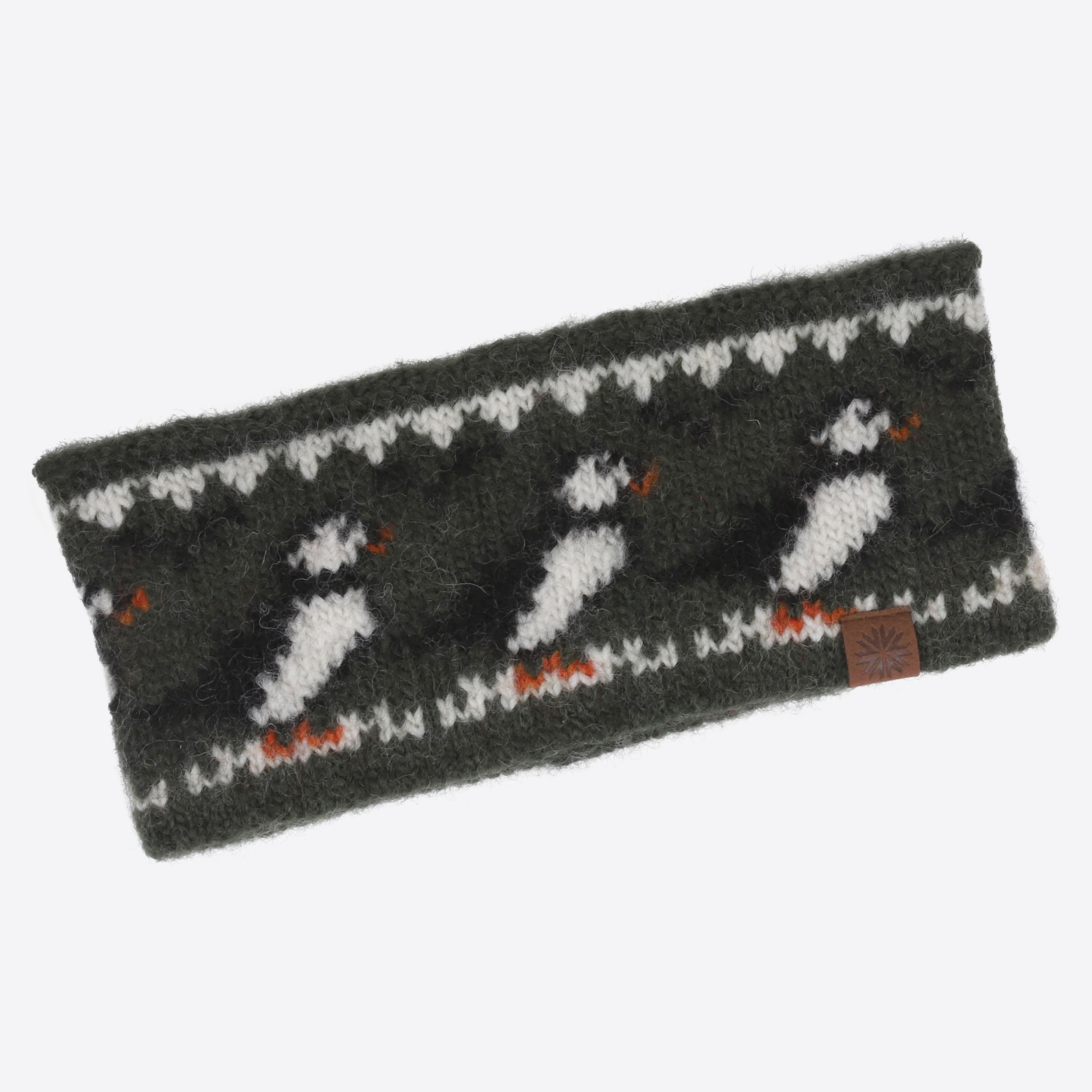 Lundi wool headband with puffin pattern
