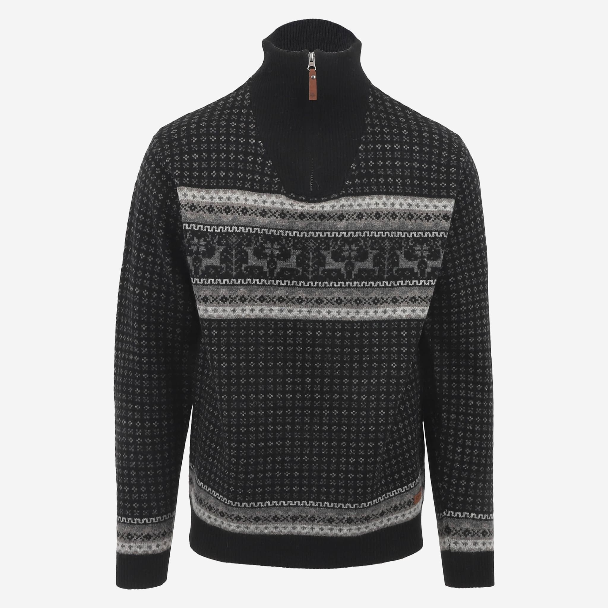 Hreindýrsholt knitted pullover with reindeer motifs 