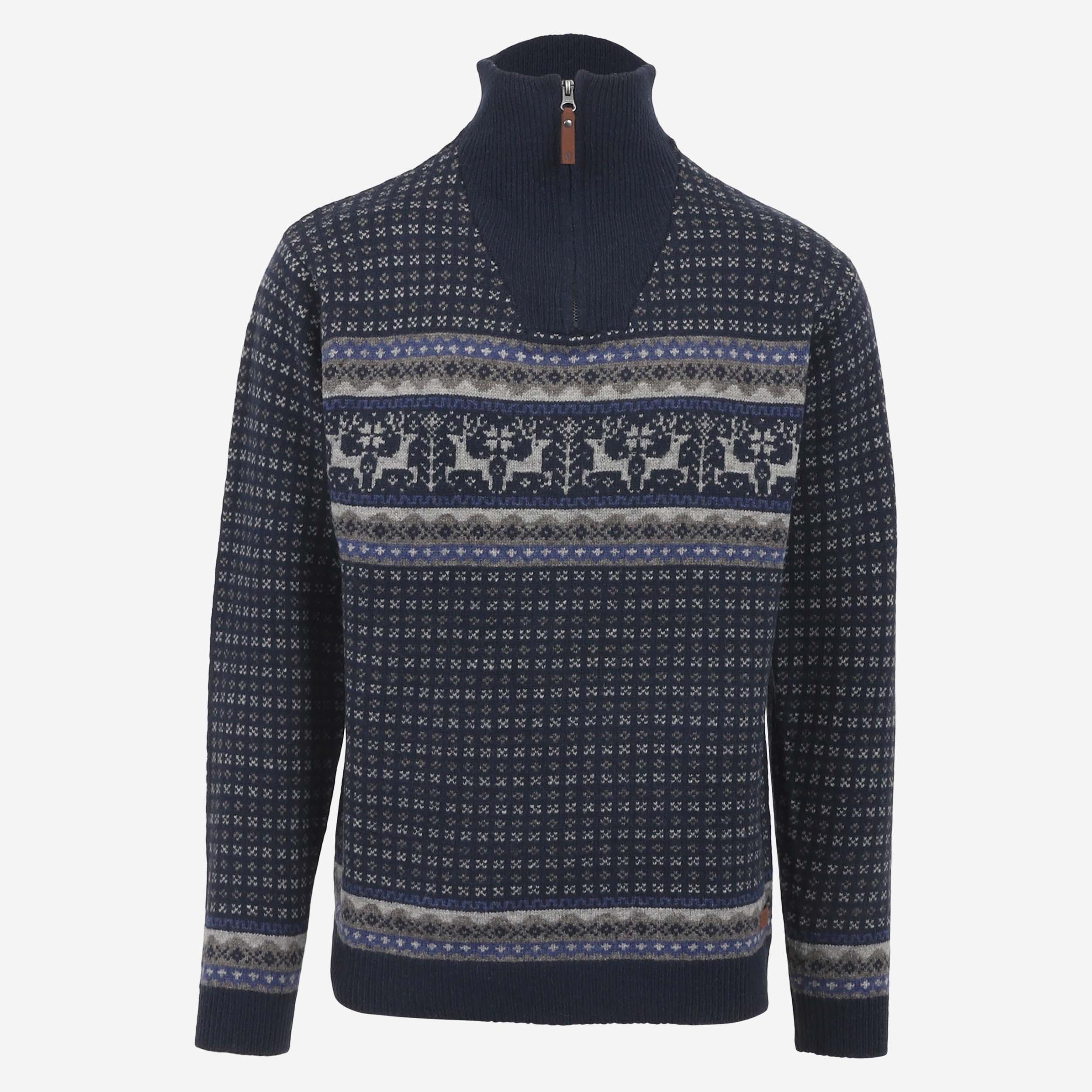 Hreindýrsholt Pull-over tricoté avec motifs rennes 