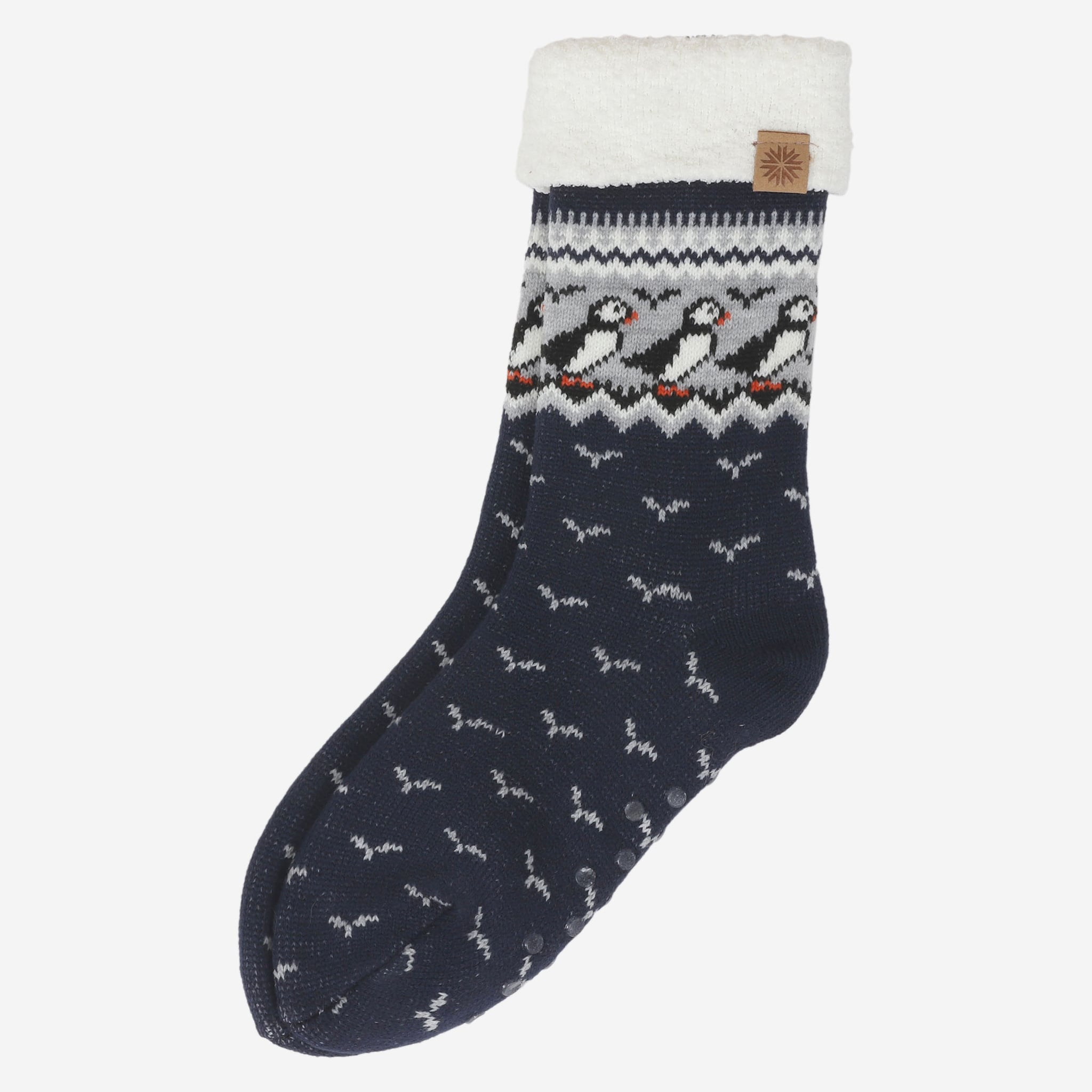 Lundaklettur warm socks with puffin pattern