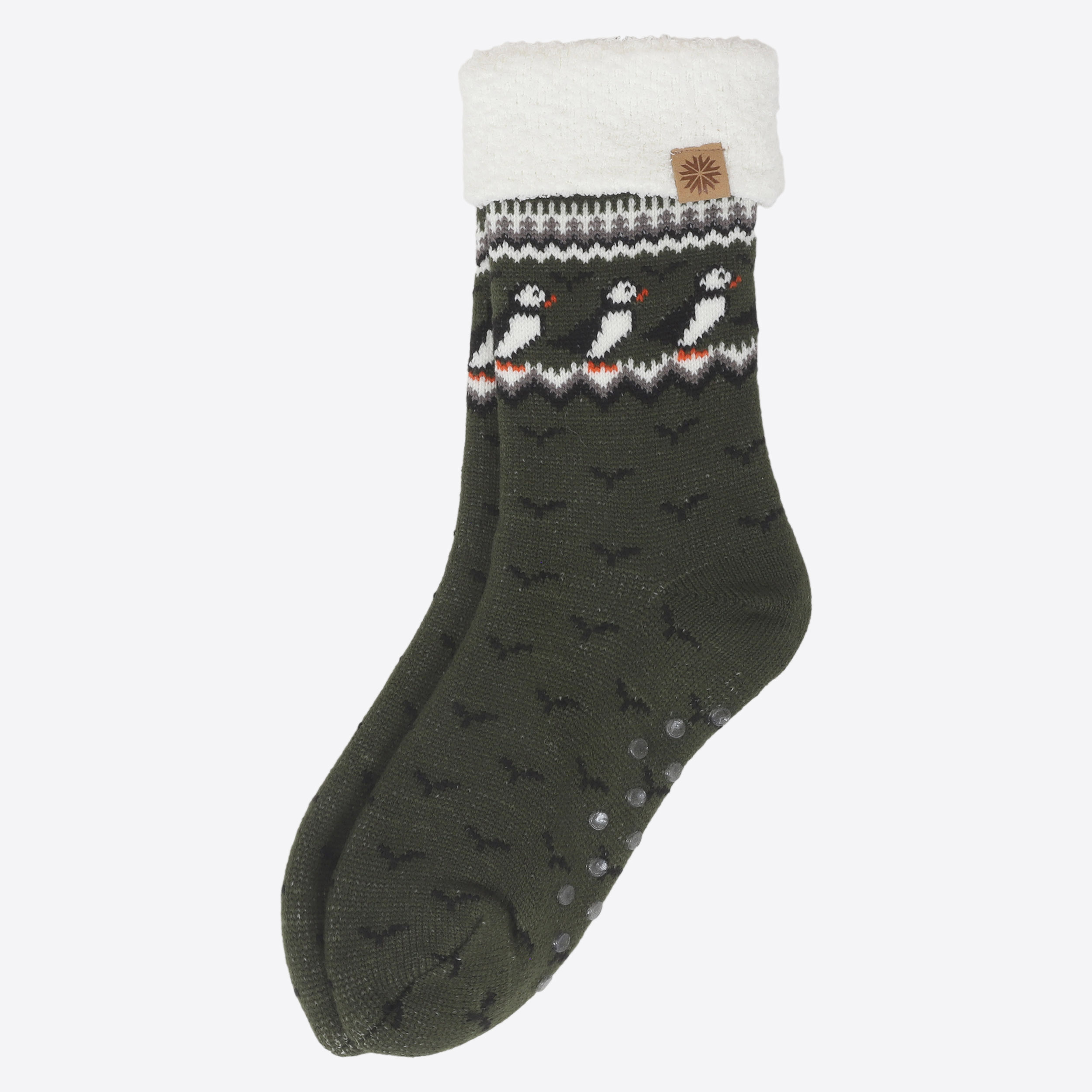 Lundaklettur Socken mit Papageientaucher-Muster