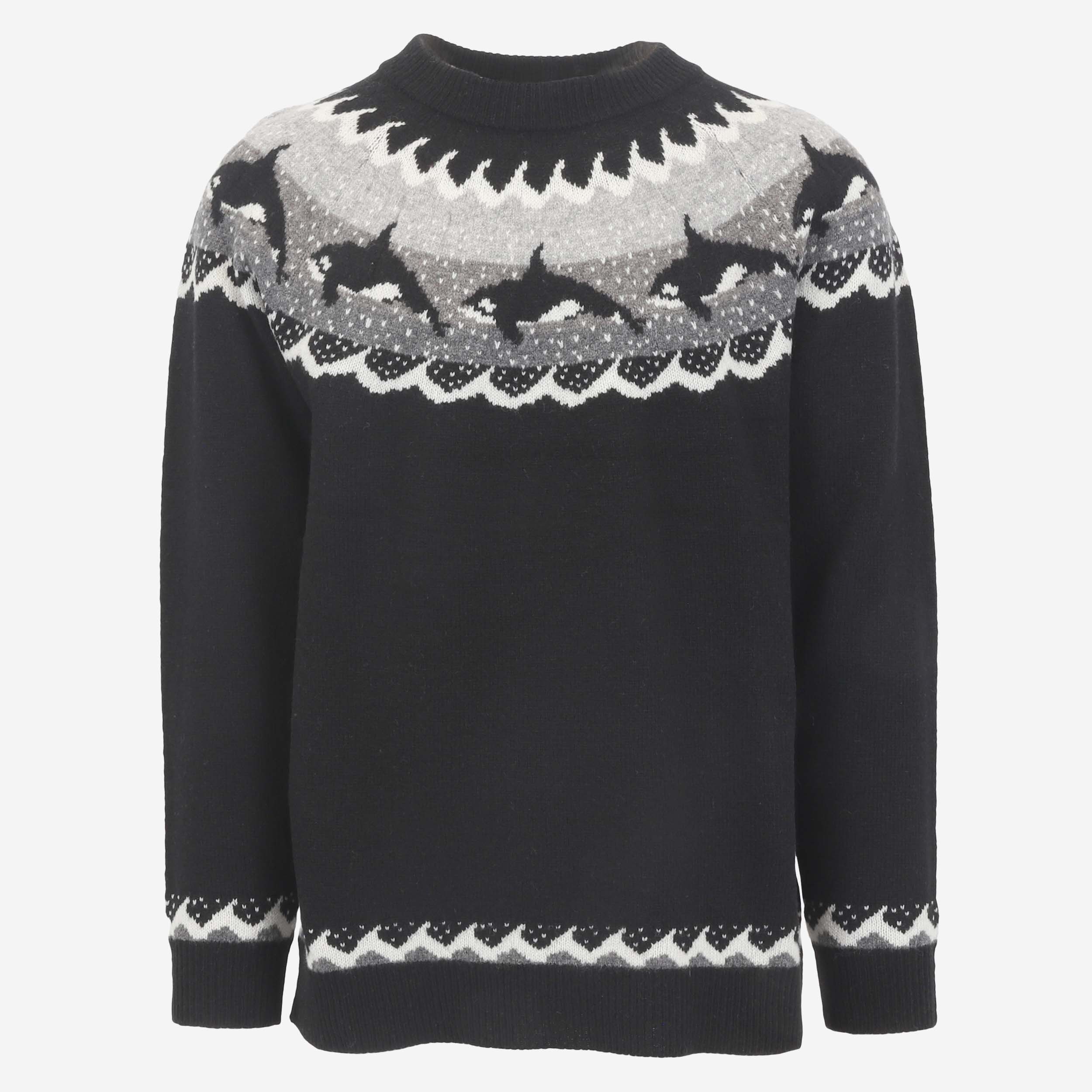 Hvalur Pull en laine avec motif orque 