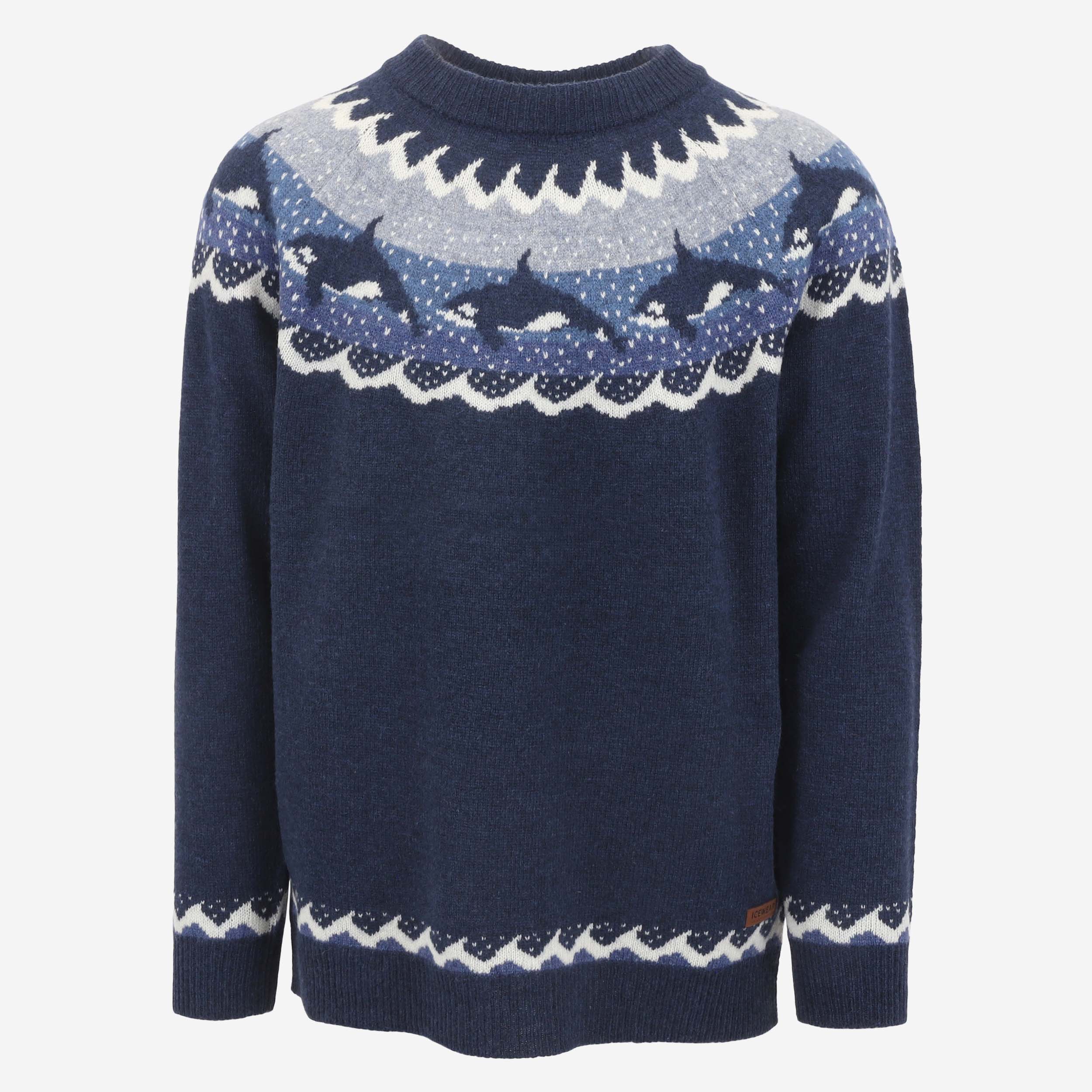 Hvalur wool pullover with orca design